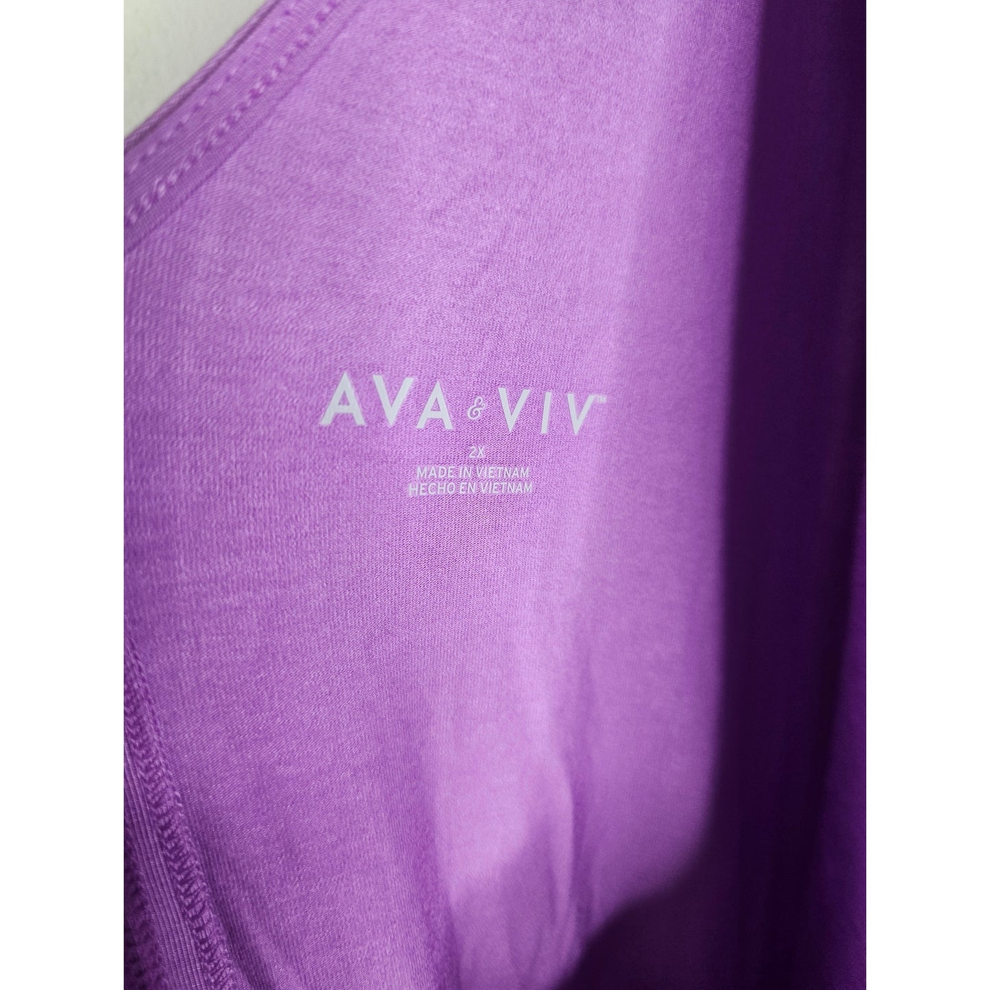NWOT Ava & Viv Purple Kaftan Side Slits / Pockets Ladies size 2x