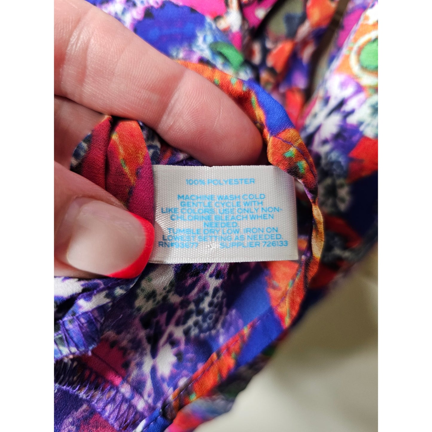 L'Amour Nanette Lepore Vibrant Abstract Button Up Blouse Size XL