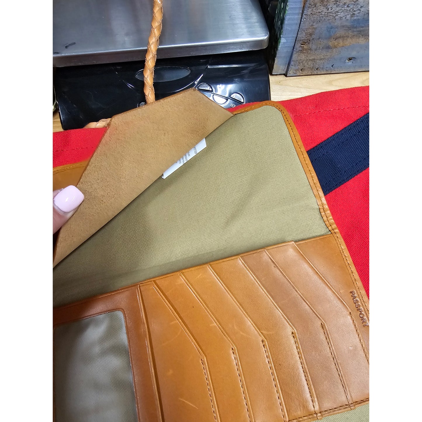 LL Bean Canvas/ leather Travel Passport ID Organizer for man or woman