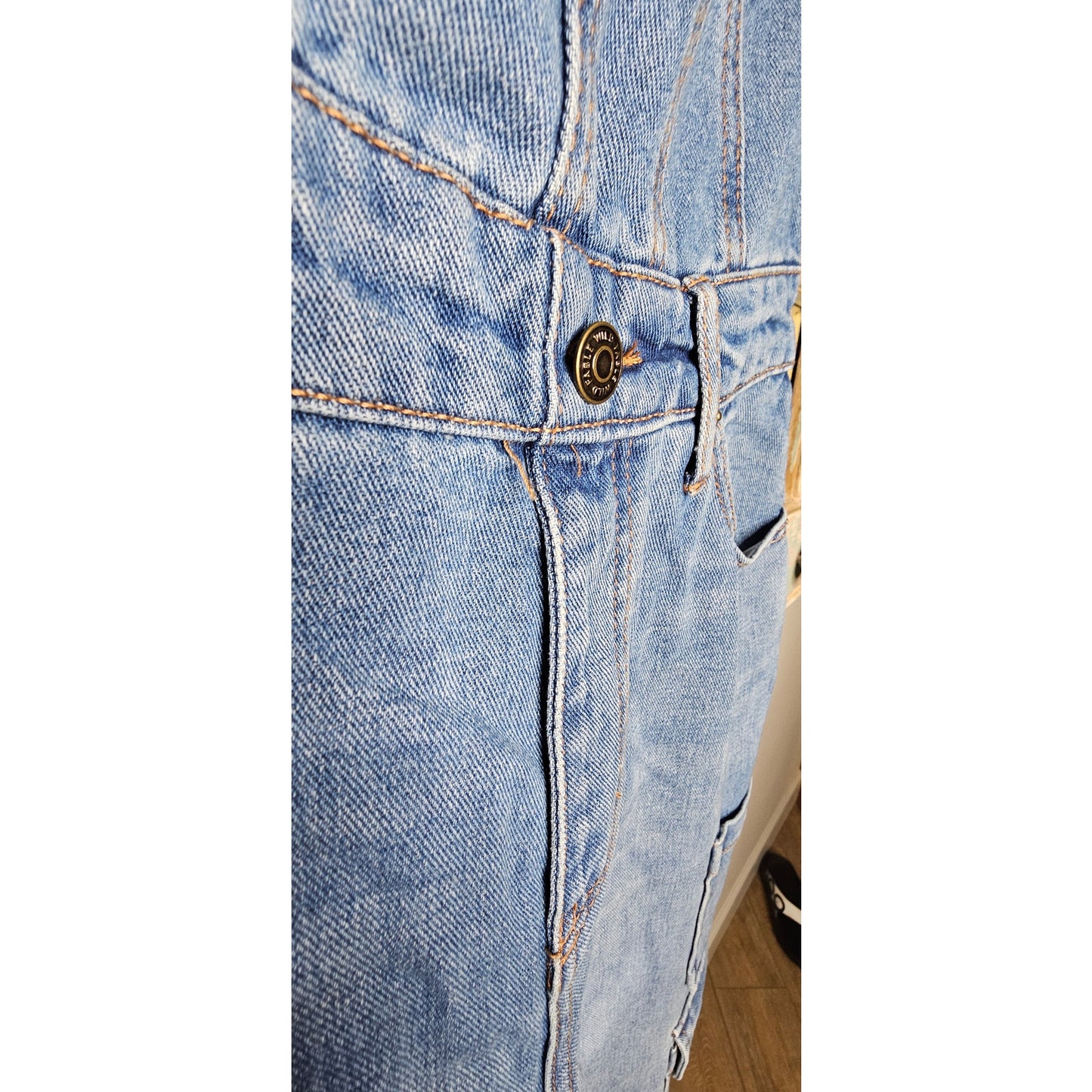 NWT Denim Strapless Bustier Jumper Cargo Style Pants Size XXS