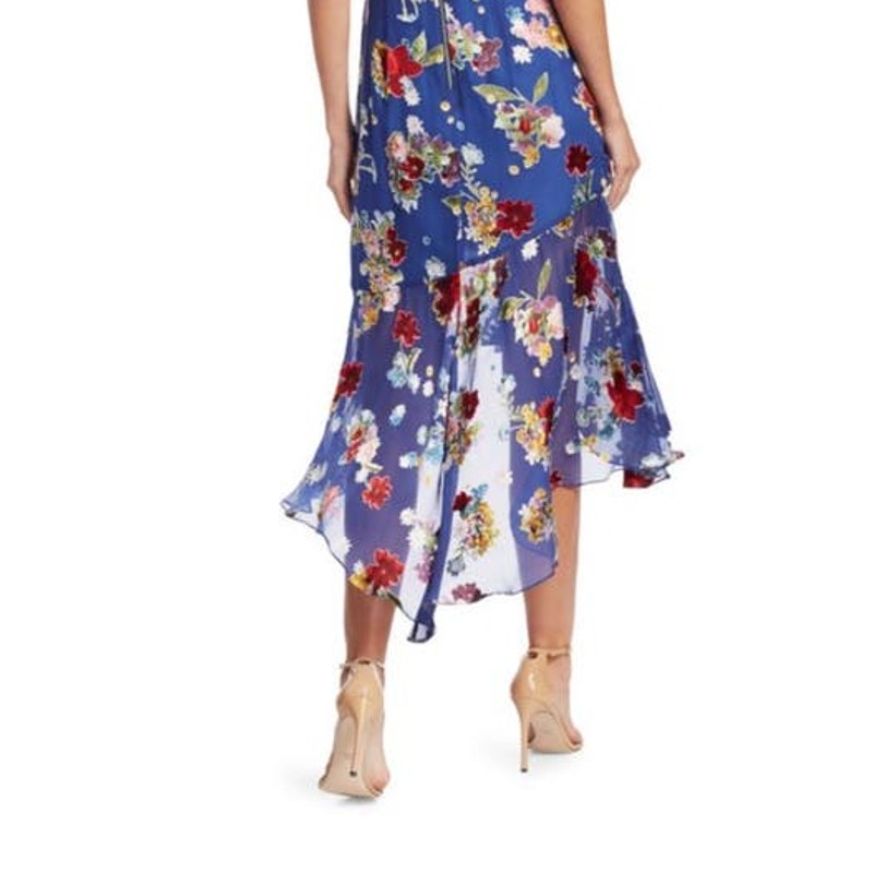 NWT Alice & Olivia Floral Asymmetrical High/Low Skirt Size 10