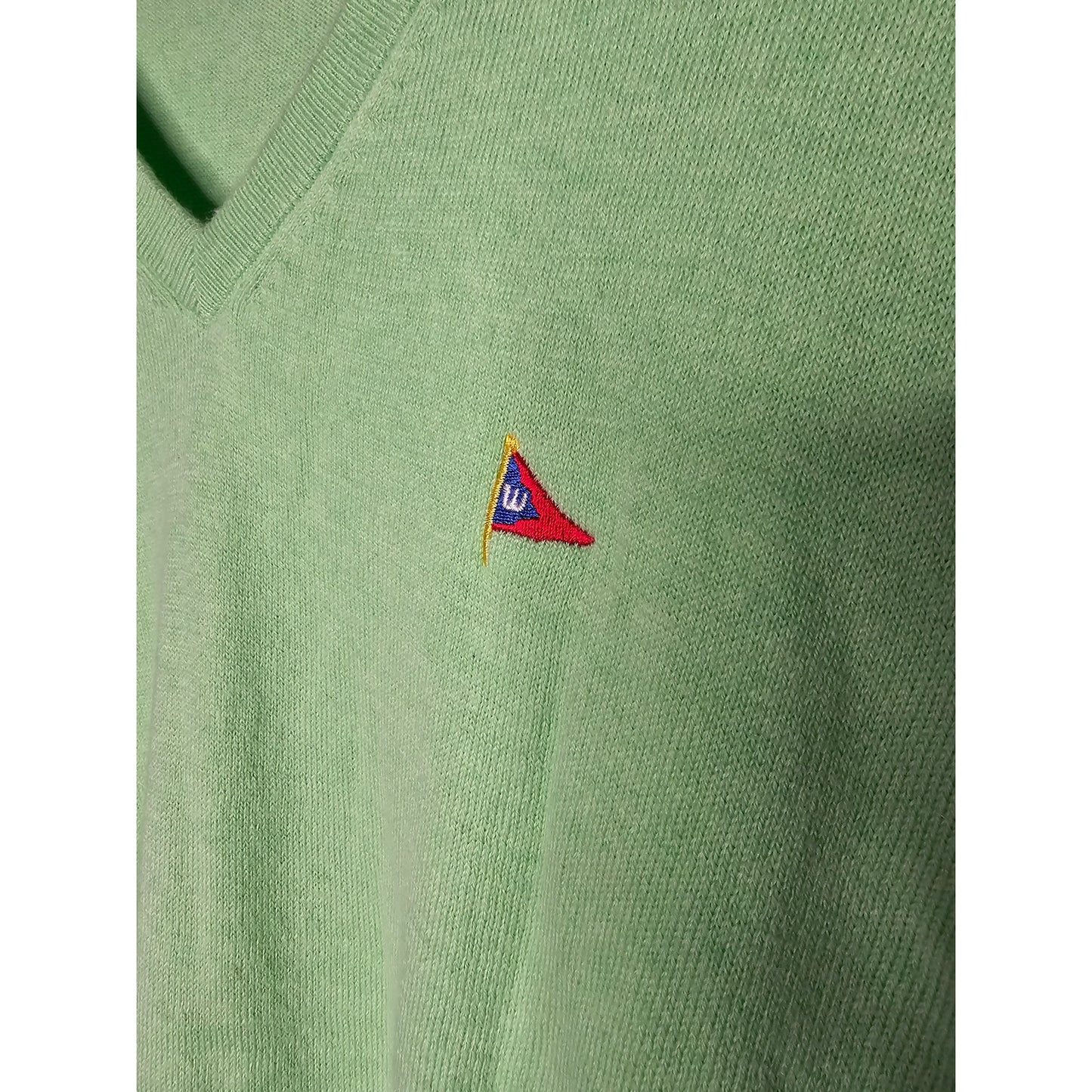 Peter Millar V-neck Green Lightweight Sweater Cotton/Cashmere Men's Size Large