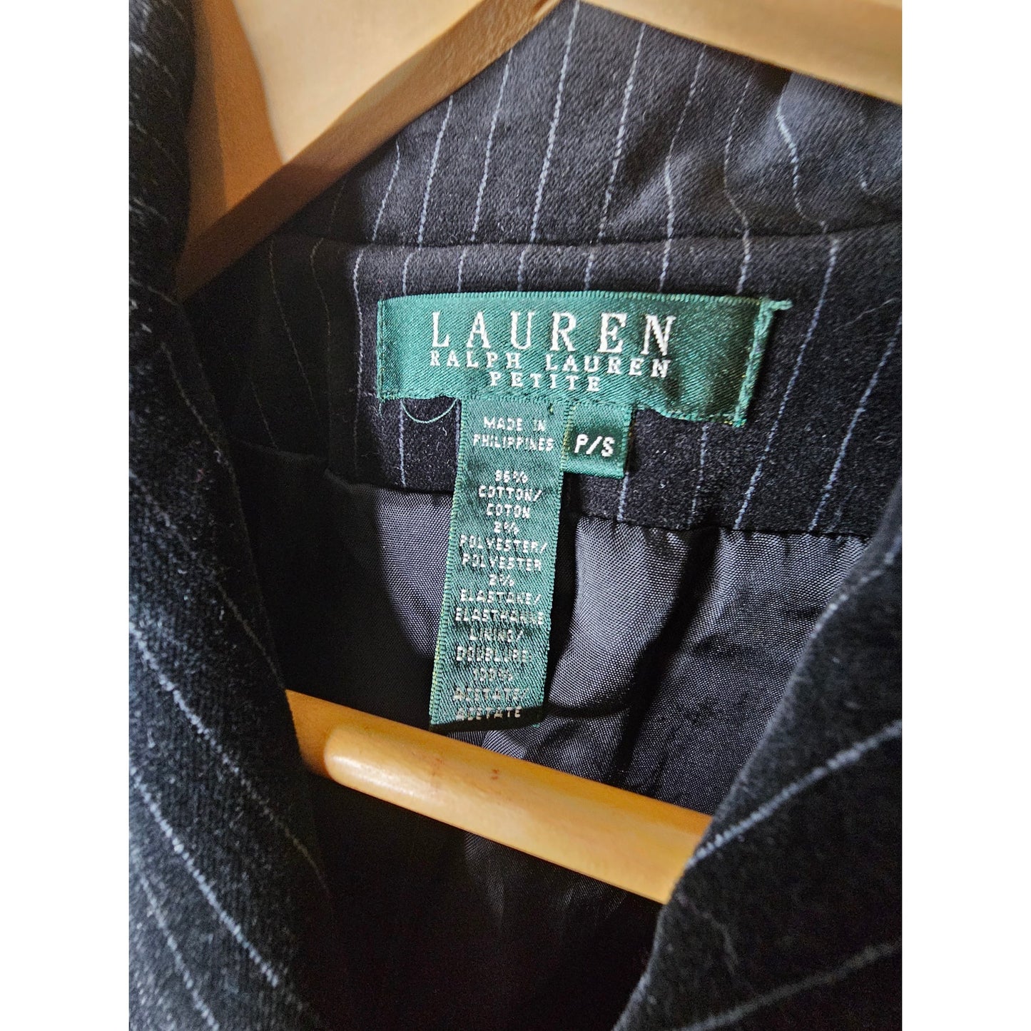 Lauren Ralph Lauren Black Velvet Blazer with Pinstripes Ladies size Small