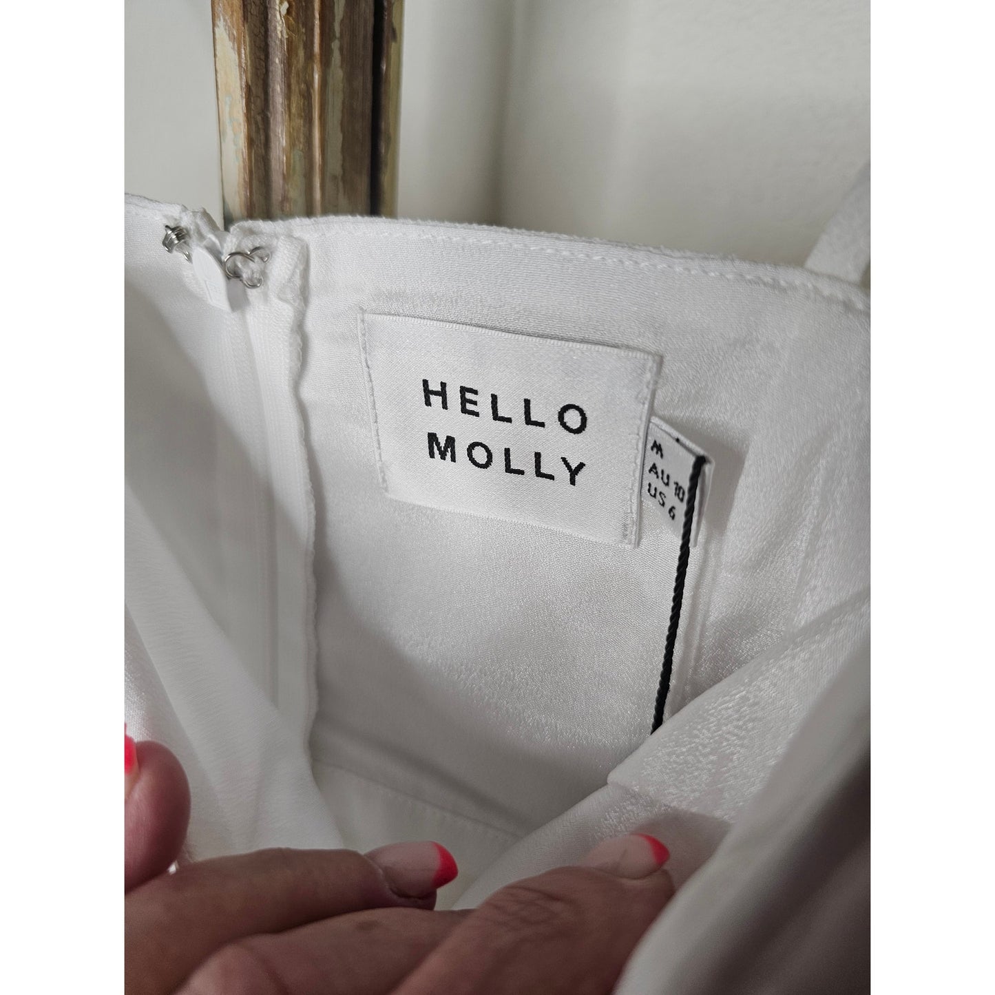 NWT Hello Molly White Cut Out Dress Bride/ Shower/ Bachelorette Size 6