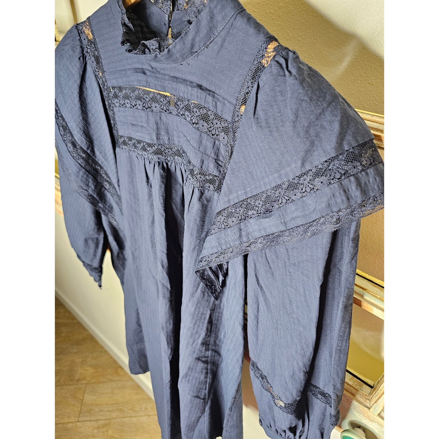 Anthropologie Maeve Navy Blue Lace Fleetwood Tunic Dress Size 0