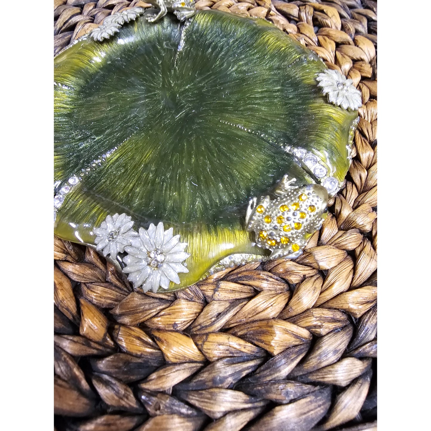 Lily Pad Jeweled Trinket Dish Frogs & Flowers Jewelry dish