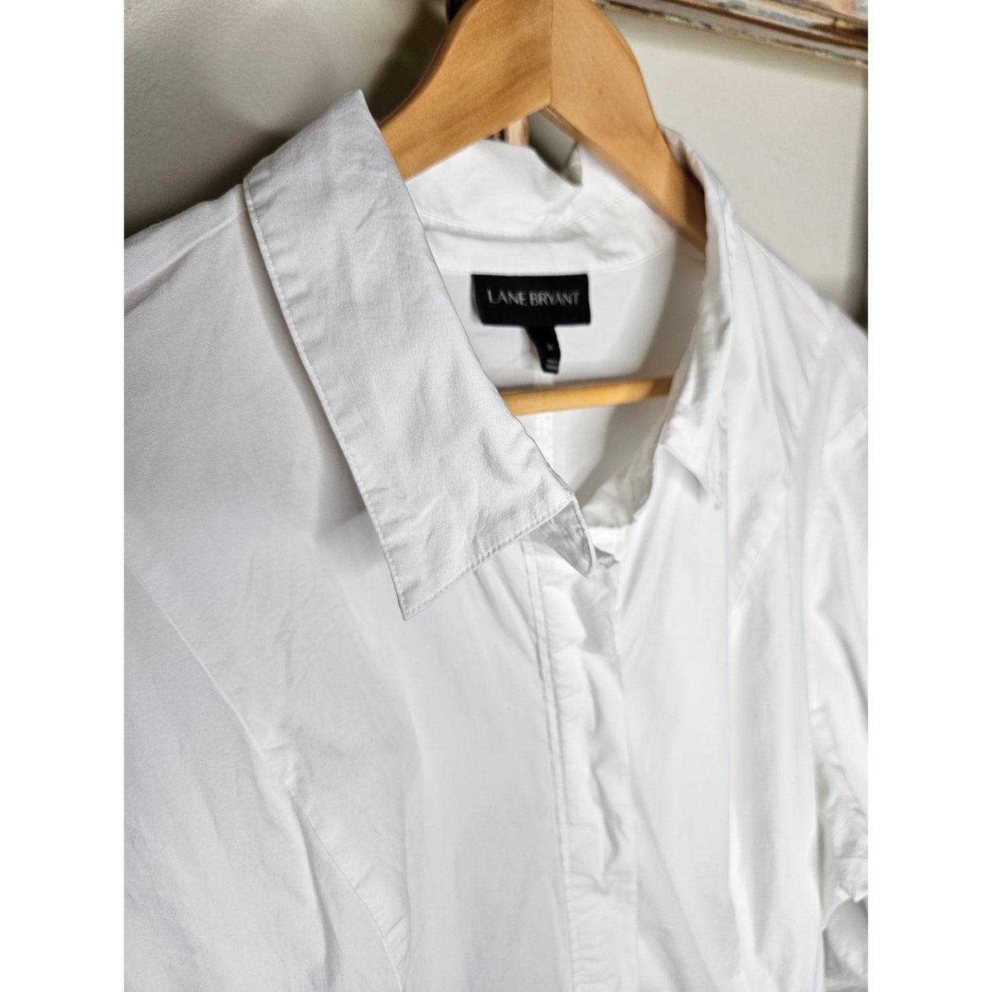 Lane Bryant White Extreme Peplum Tunic Shirt Ladies size 26