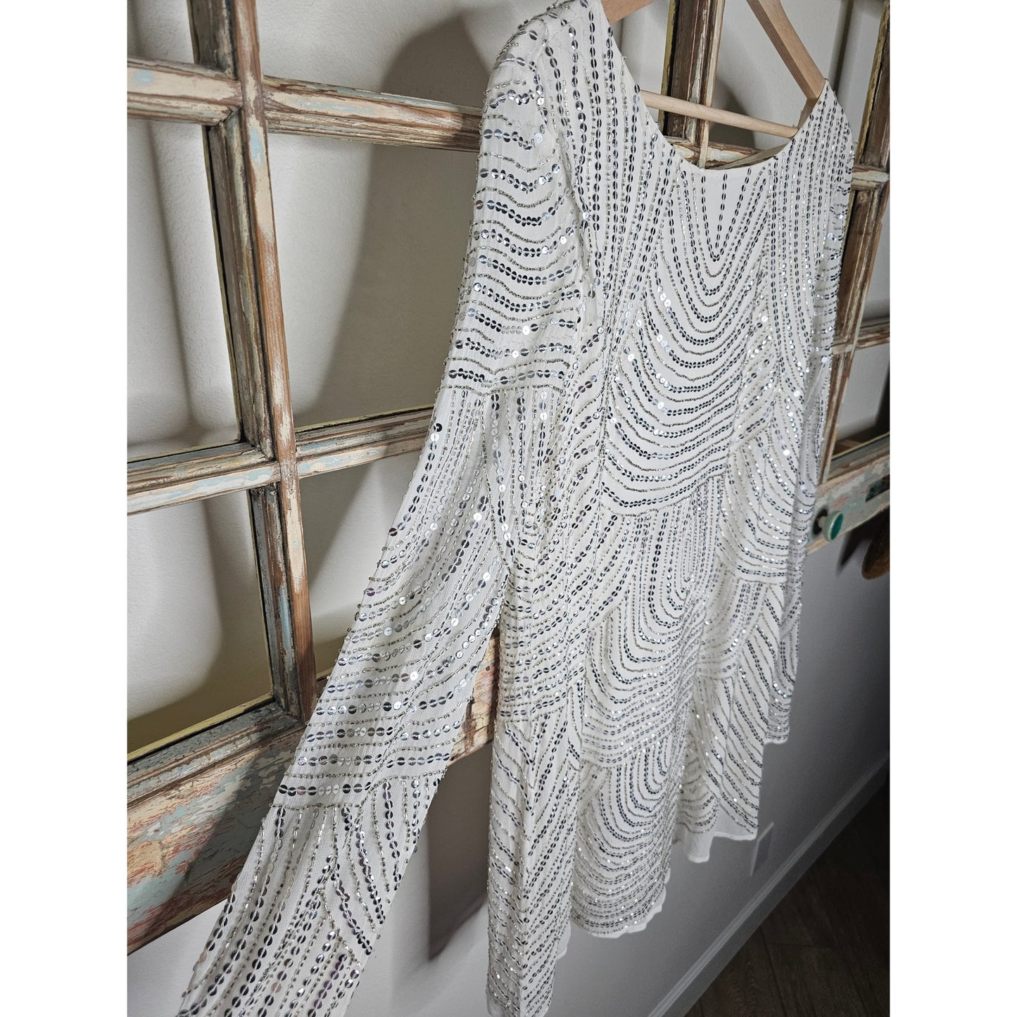 NWT Show Me Your Mumu Iggy White Sequen Dress Size XS*