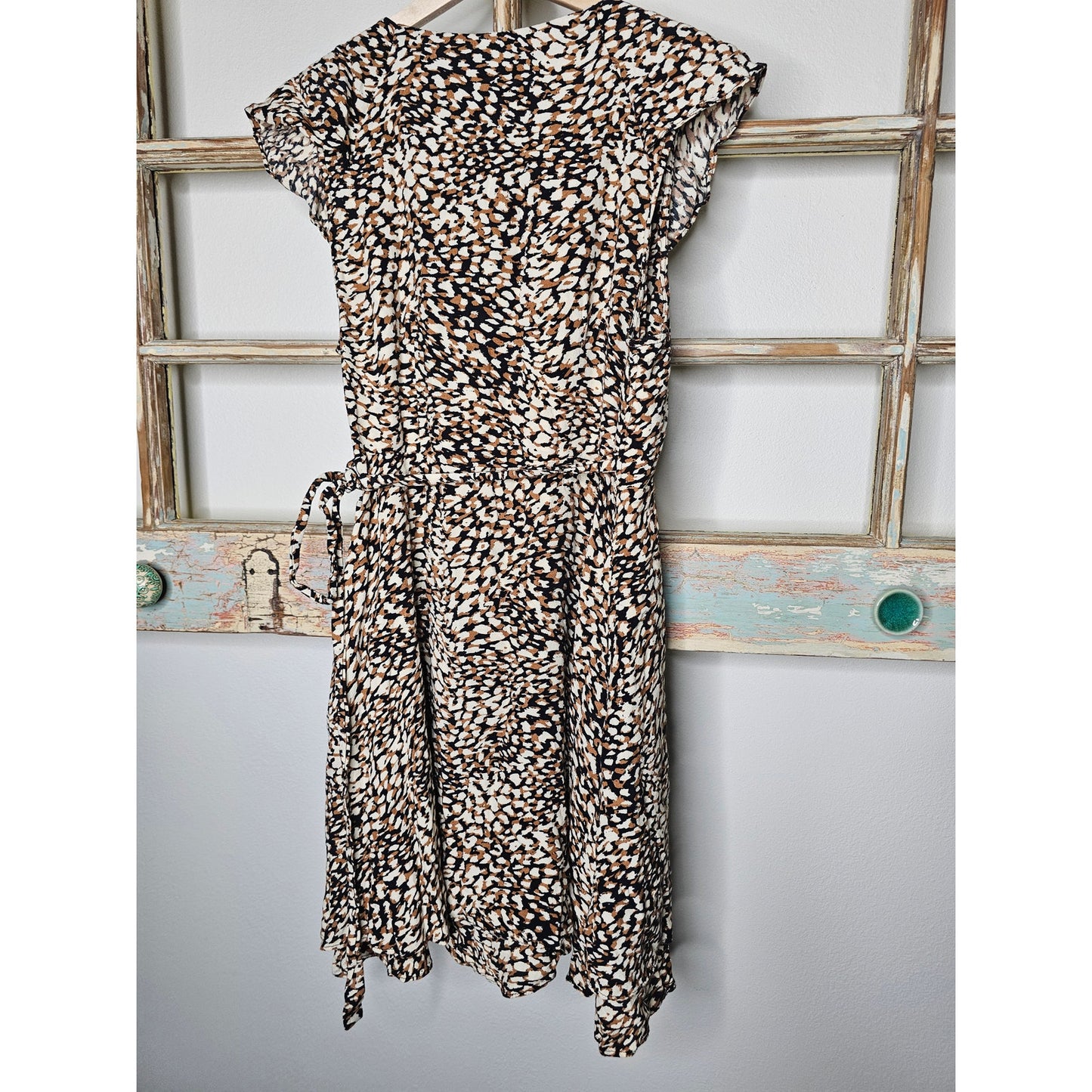 Free People Wrap Dress French Quarter Animal Print Mini Ladies size Medium