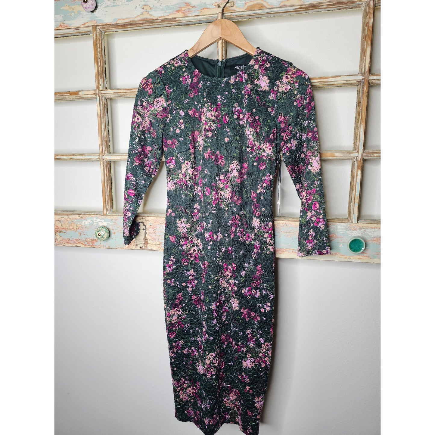 NWT Kenzie Lace Floral Midi Pencil Dress Ladies Size2