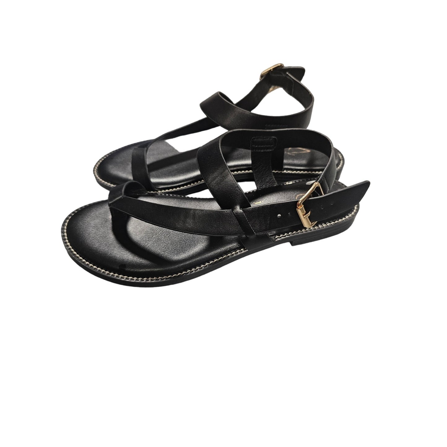Joie Lennox Black Leather Strappy Sandals W/ Rubber Soles Ladies Size 7