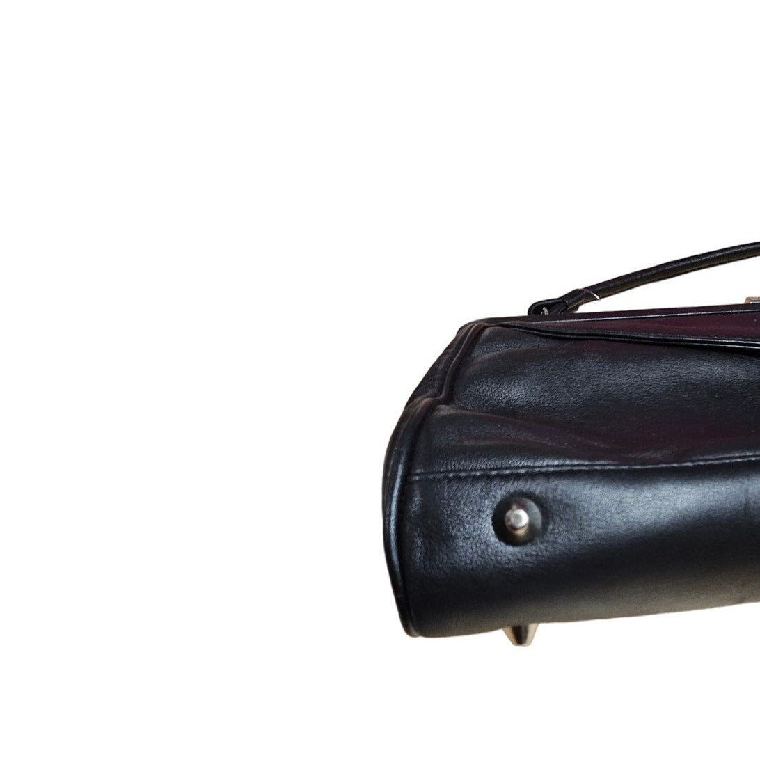 Vintage Black Leather Victoria Wieck Rectangular Handbag
