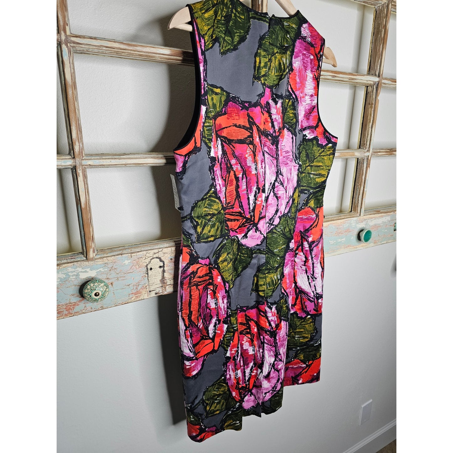 Trina Turk Mirren Rose Floral Print Sheath Dress Silk Blend Size 8