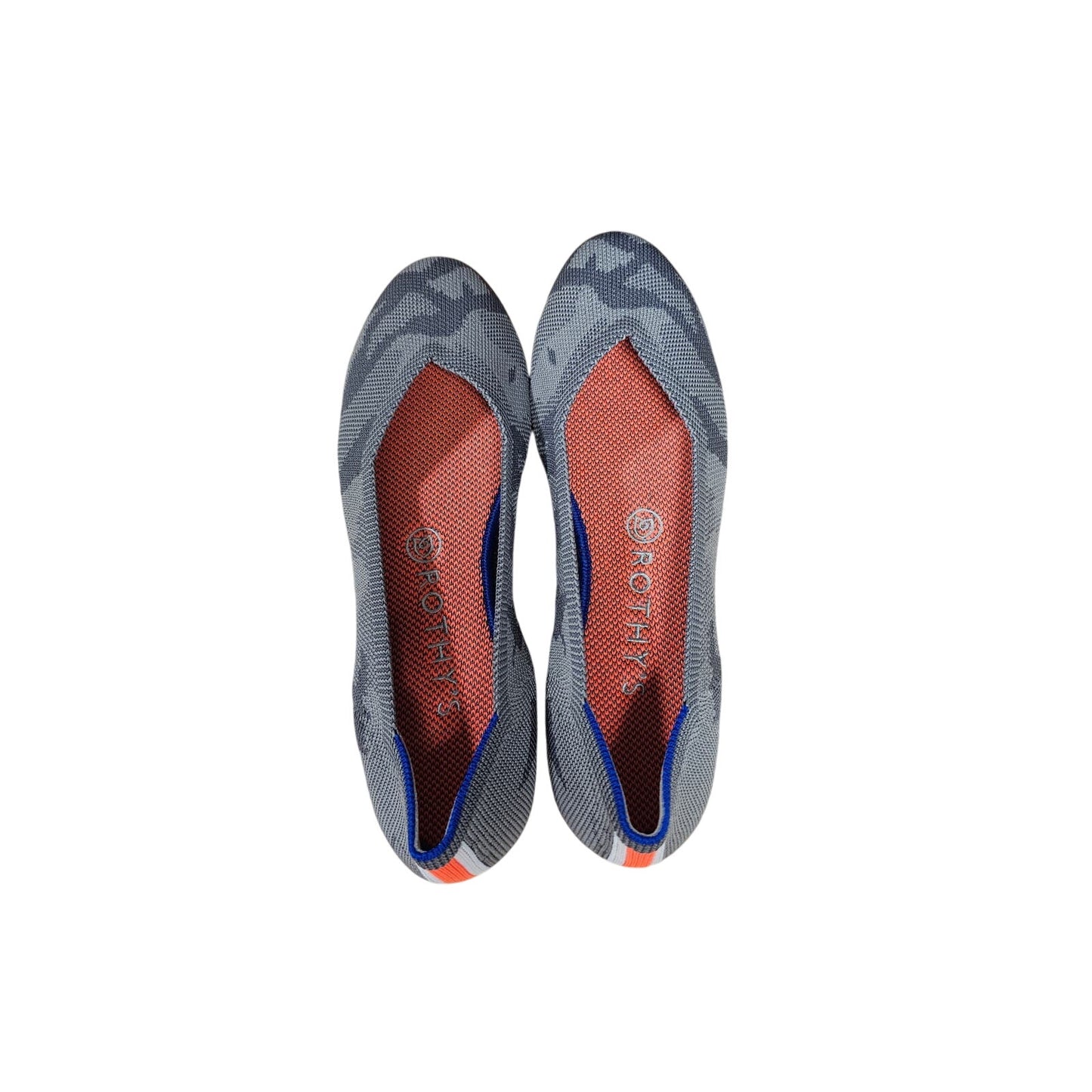 NWOB Rothy's Gray Camo Ballerina Rounded Toe Flats ladies Shoes size 8