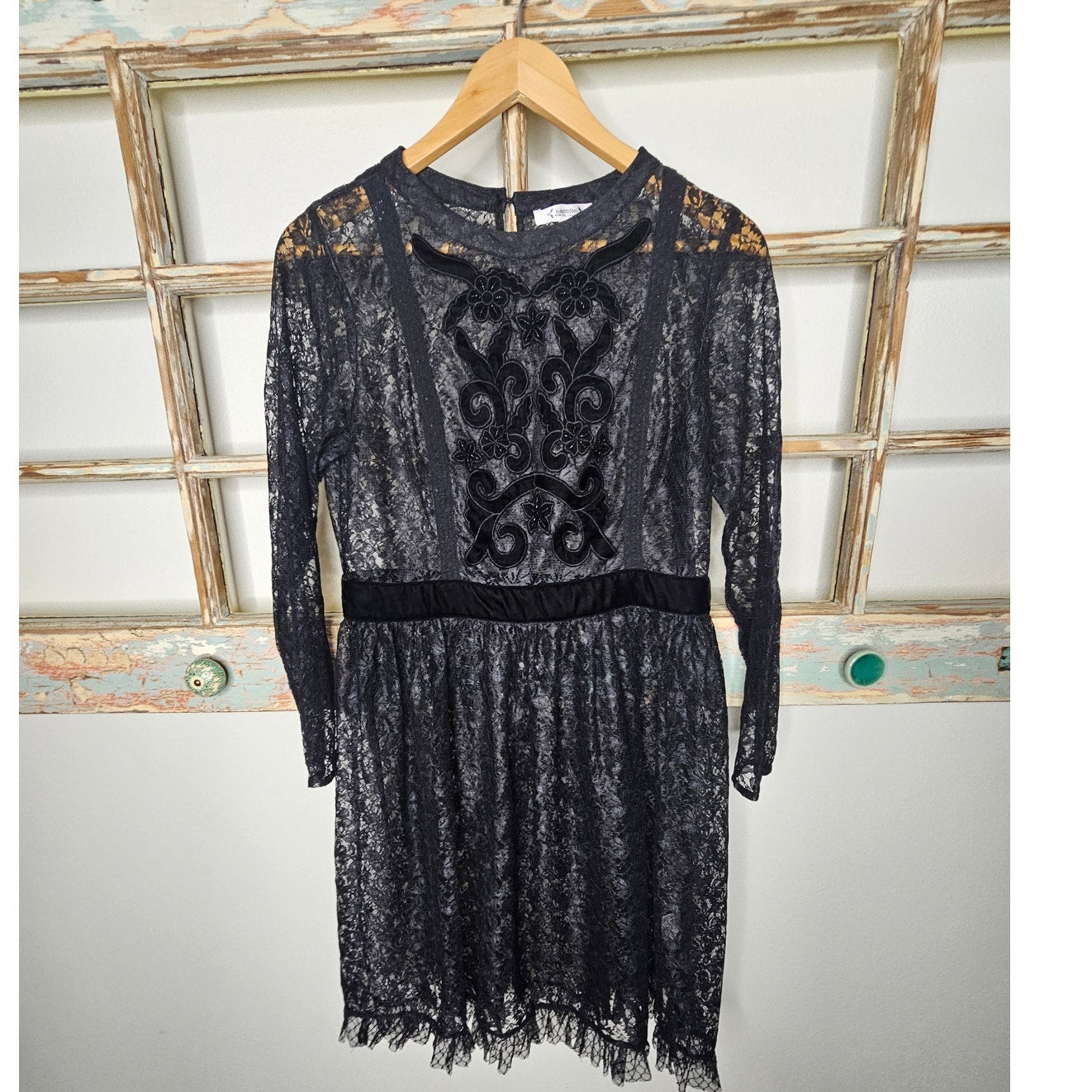 NWOT Nanette Lepore Black Lace Sheer Dress Ladies Size 8