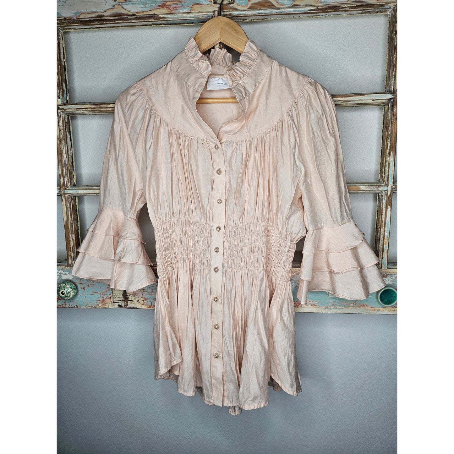 Lungta De Fancy London Button Up Blouse Italian Made Ladies size 6