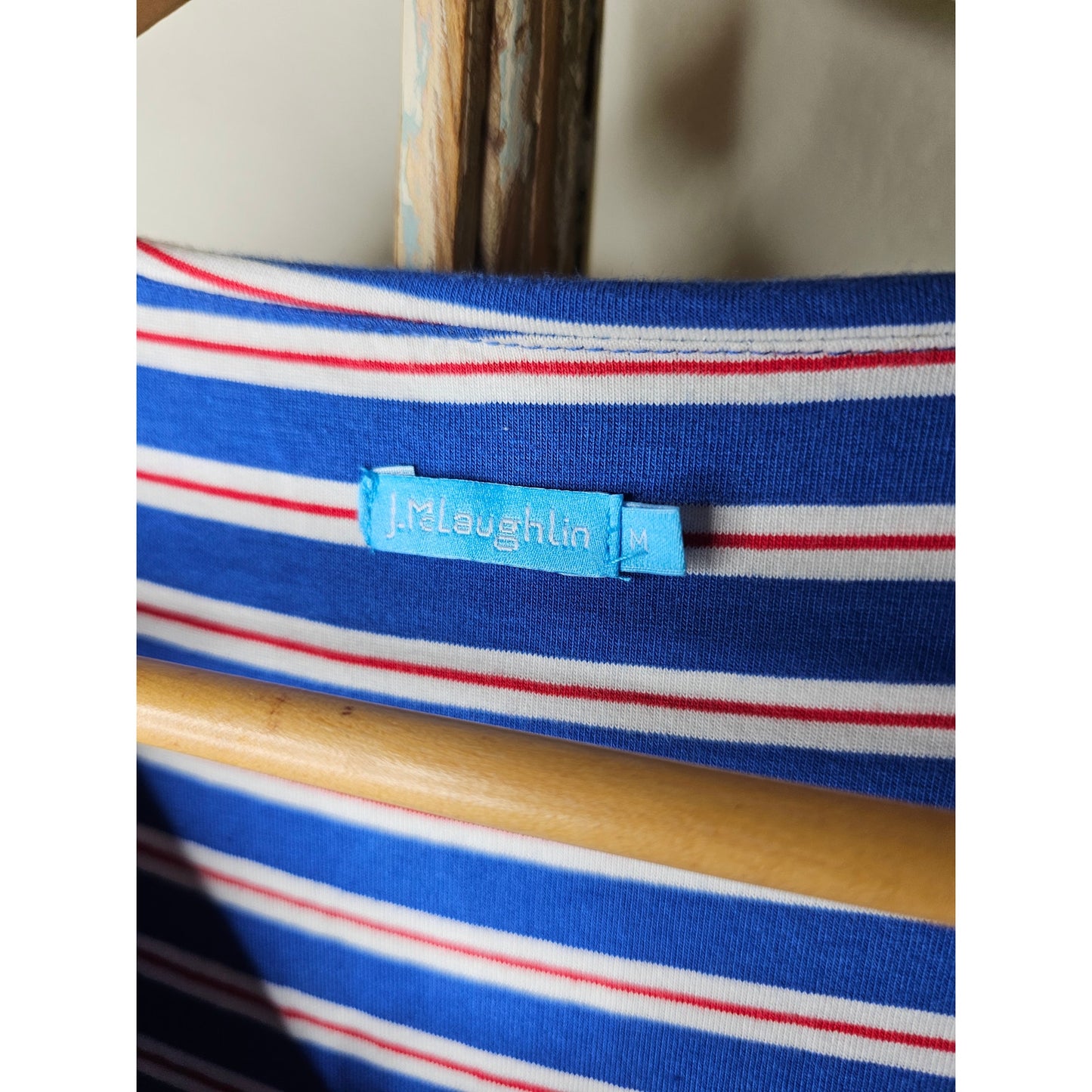 J. Mclaughlin Red/White/Blue Striped Nicola Tiered Sleeveless dress size Medium