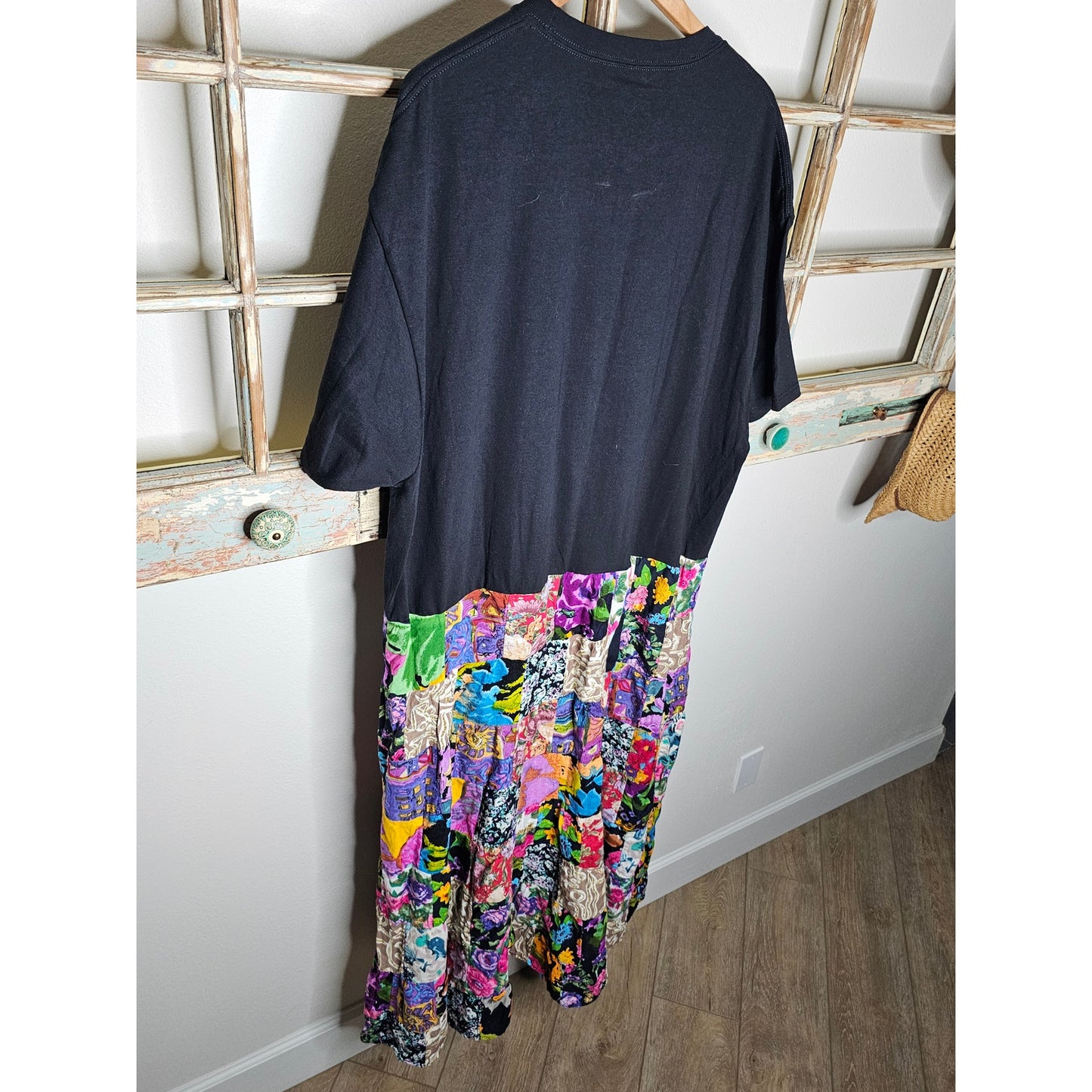 ONE OF A KIND T-Shirt BOHO flowy Patchwork Dress Ladies size 2X