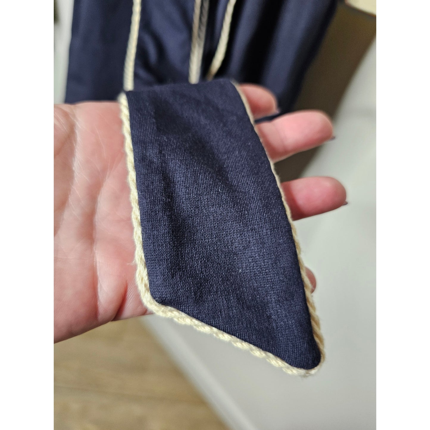 Eva Franco Halter Navy/ White Cocktail Dress Self Tie Belt Size 0