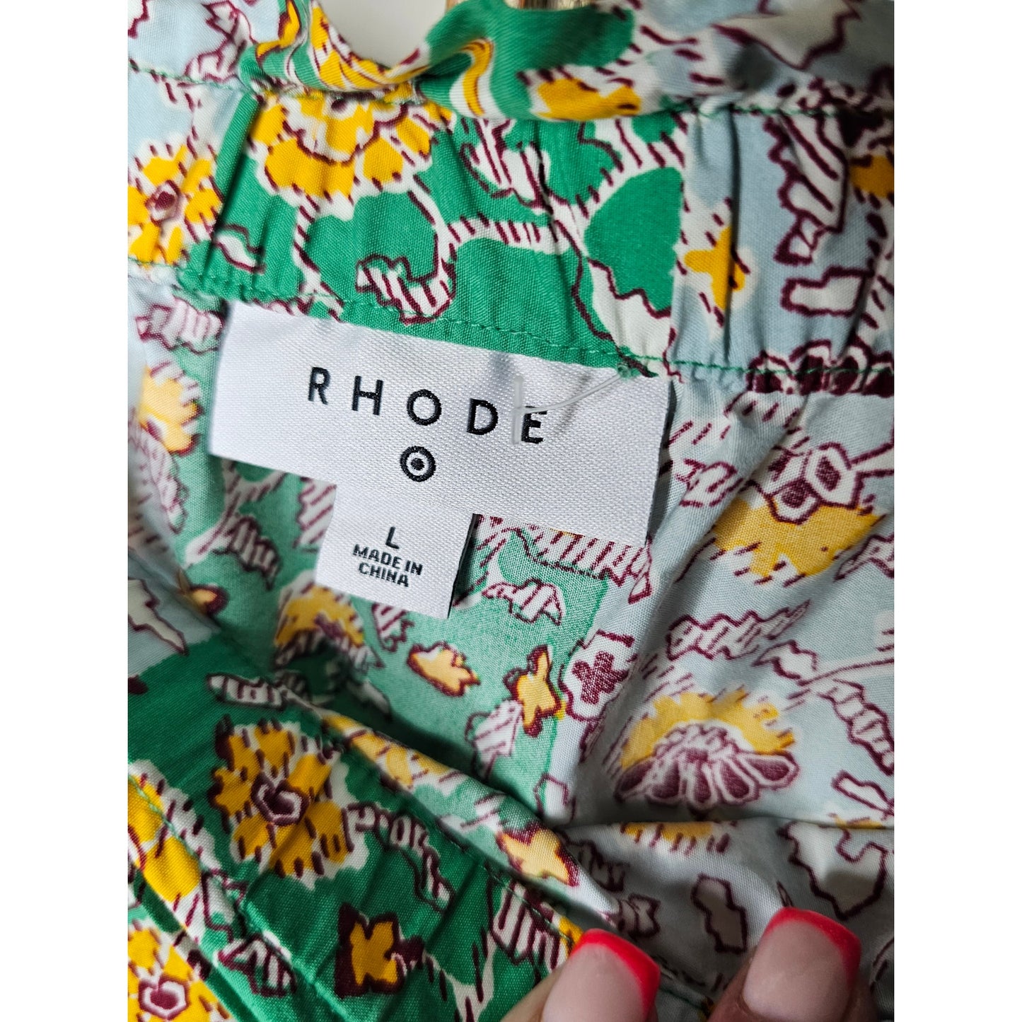 Rhode X Target Green Floral Maxi Skirt with Elastic Waistband Size L NWT