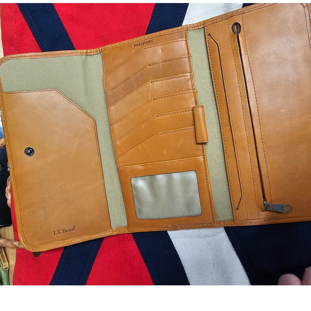 LL Bean Canvas/ leather Travel Passport ID Organizer for man or woman