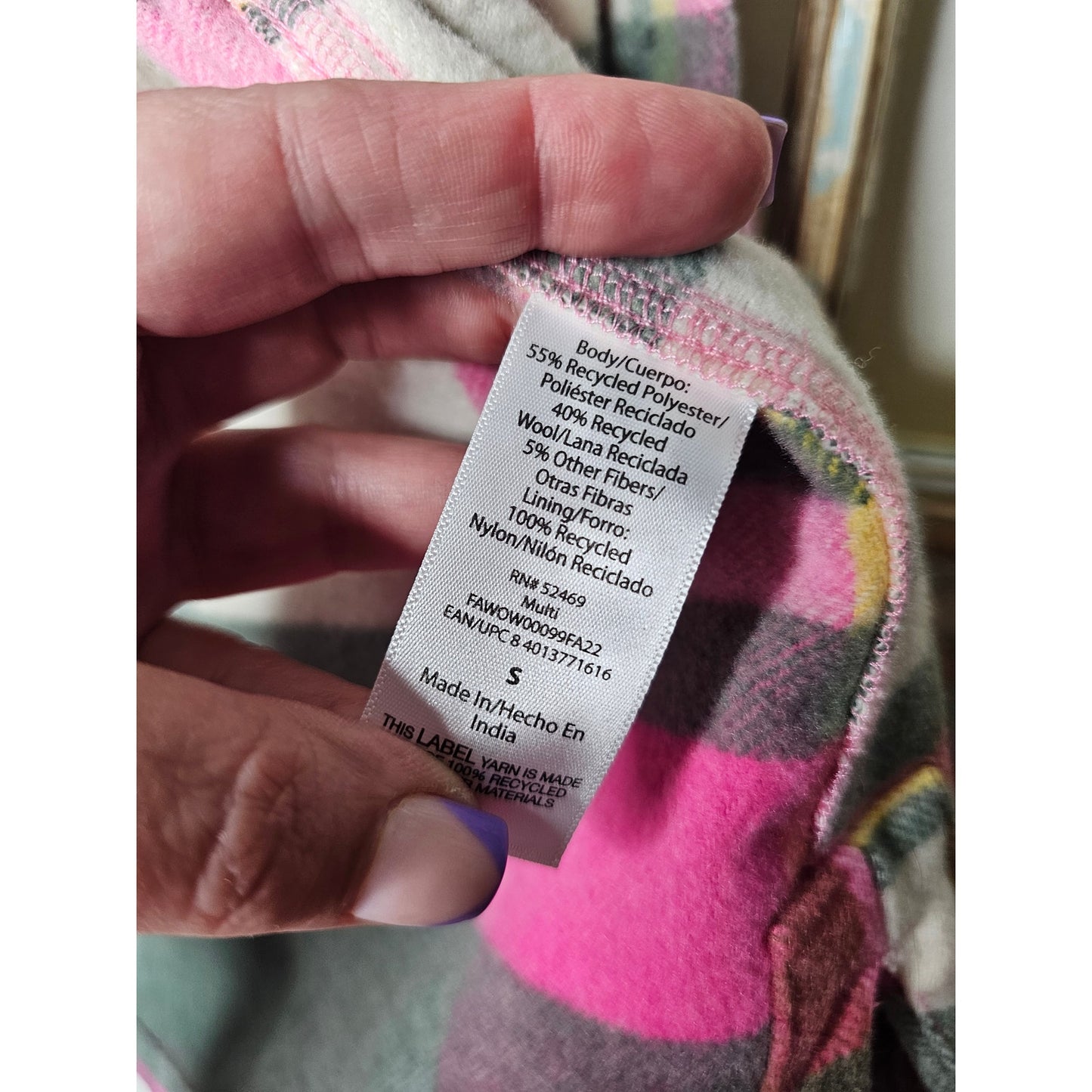 Free Assembly Pink/white/Gray Wool Blend Shacket Ladies size Small