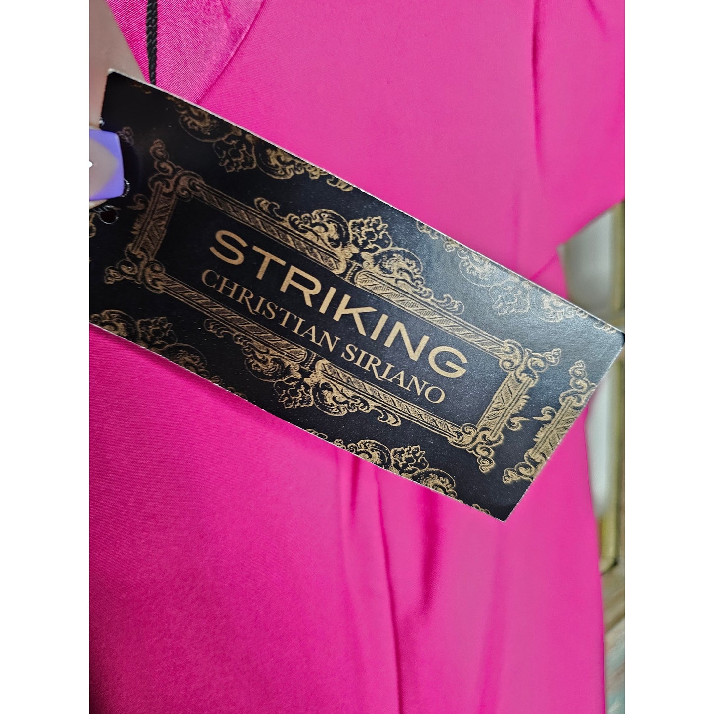 NWT Christian Siriano Magenta Midi Dress with Ruffle Hem Size 14