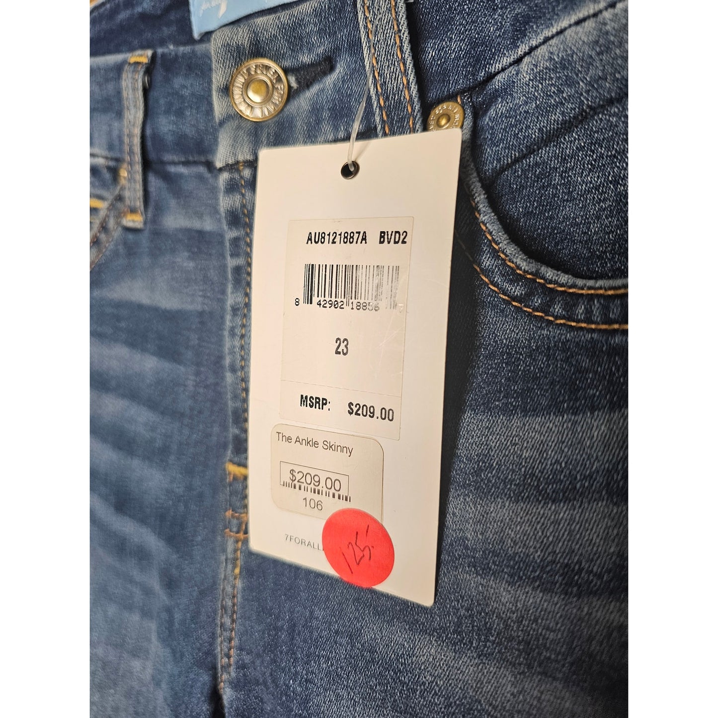 NWT 7 For All Mankind The Ankle Skinny Jeans Ladies size 23