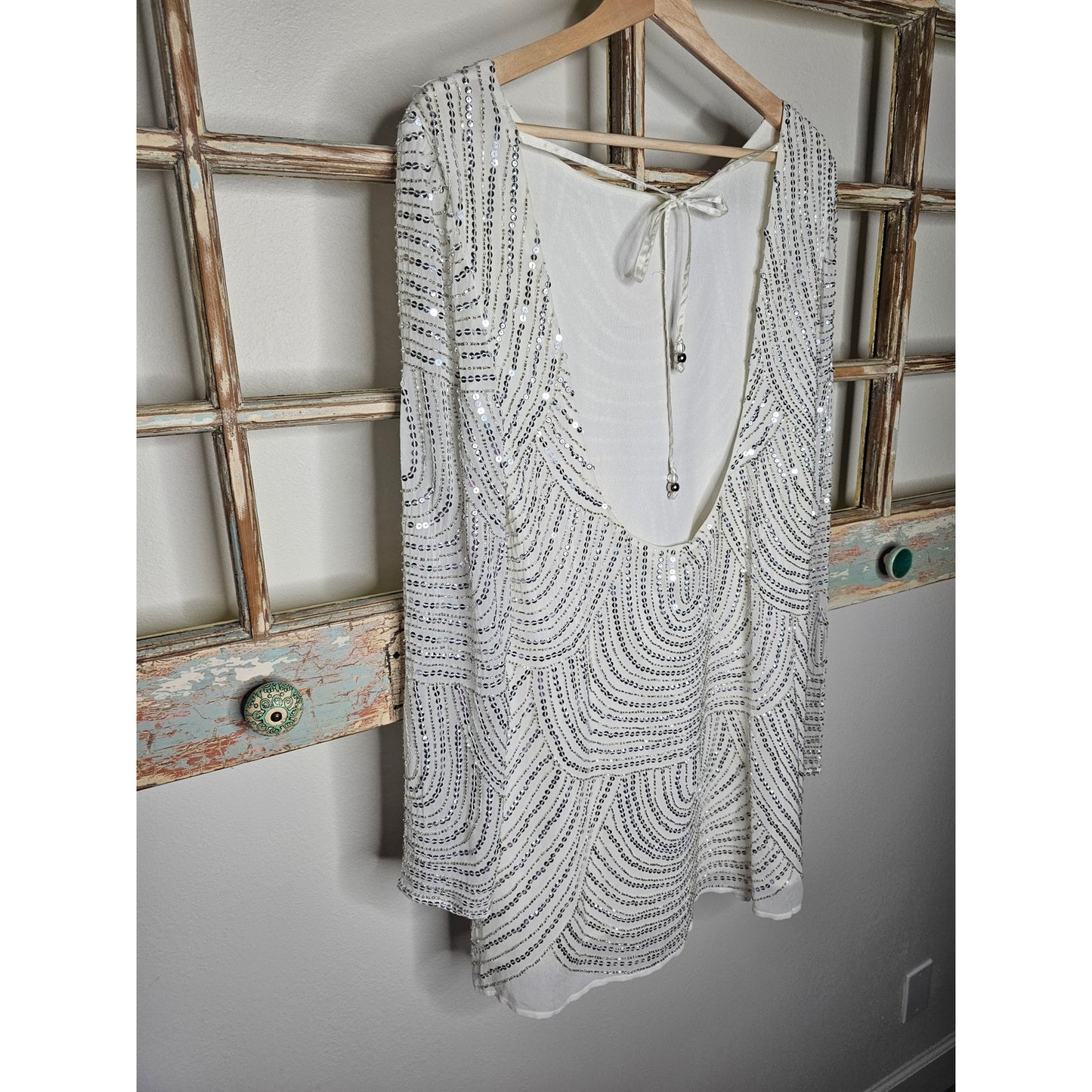 NWT Show Me Your Mumu Iggy White Sequen Dress Size XS*