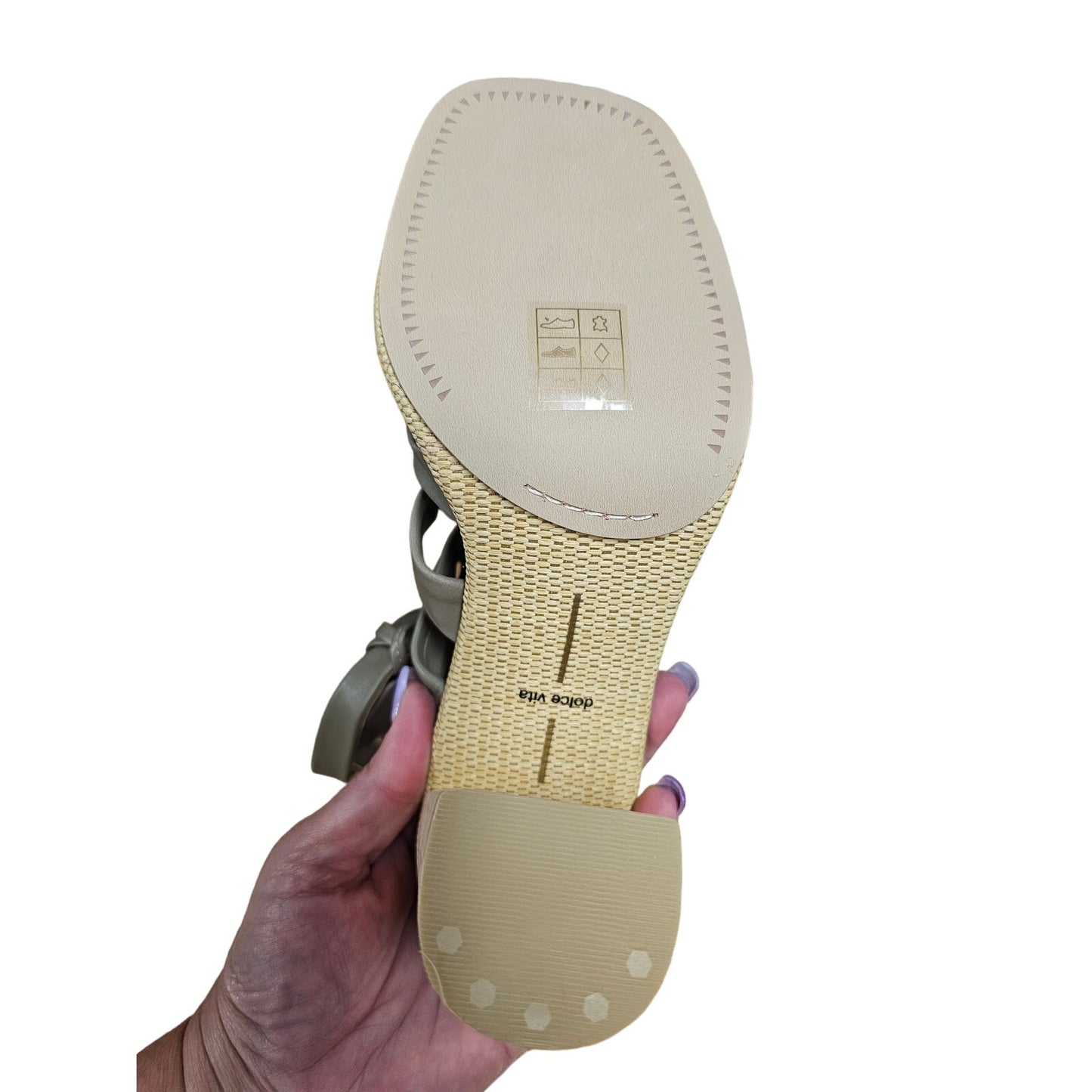 NWT Dolce Vita Olema Gladiator leather Heels in Dark Olive ladies size 8