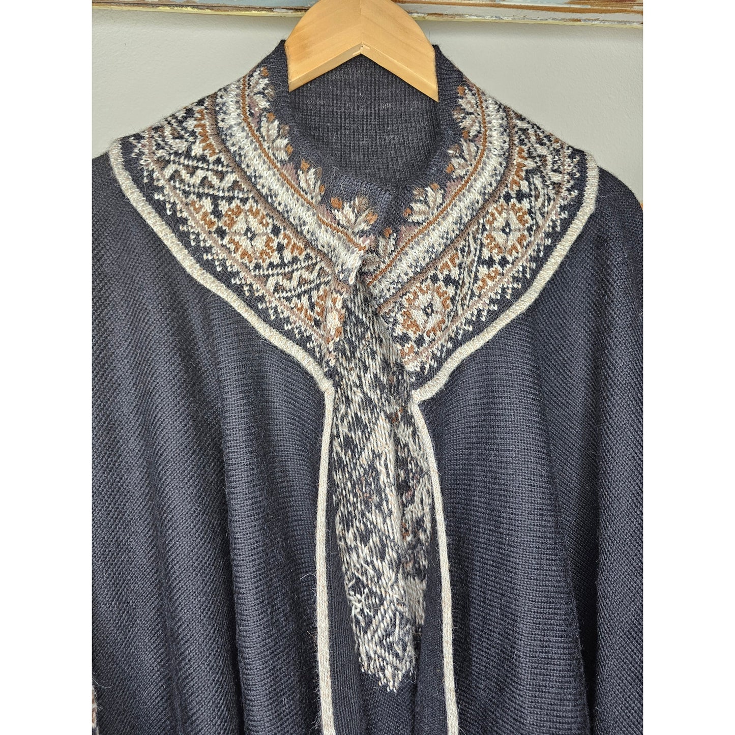 Neutral Monochromatic Ruana 100% Alpaca Ladies One Size