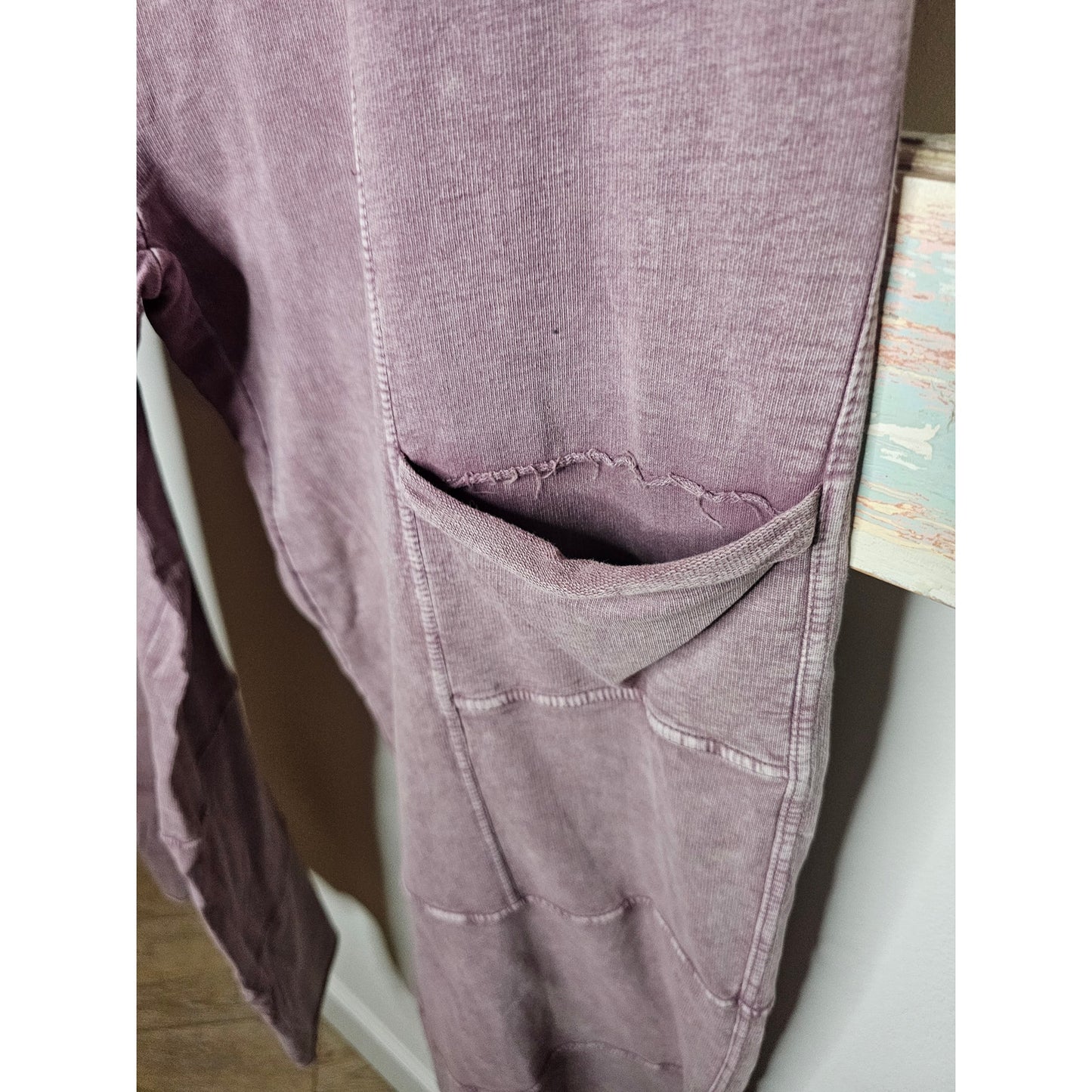 NWT Easel Wide Leg Full Length Mineral Washed Pants Ladies Small