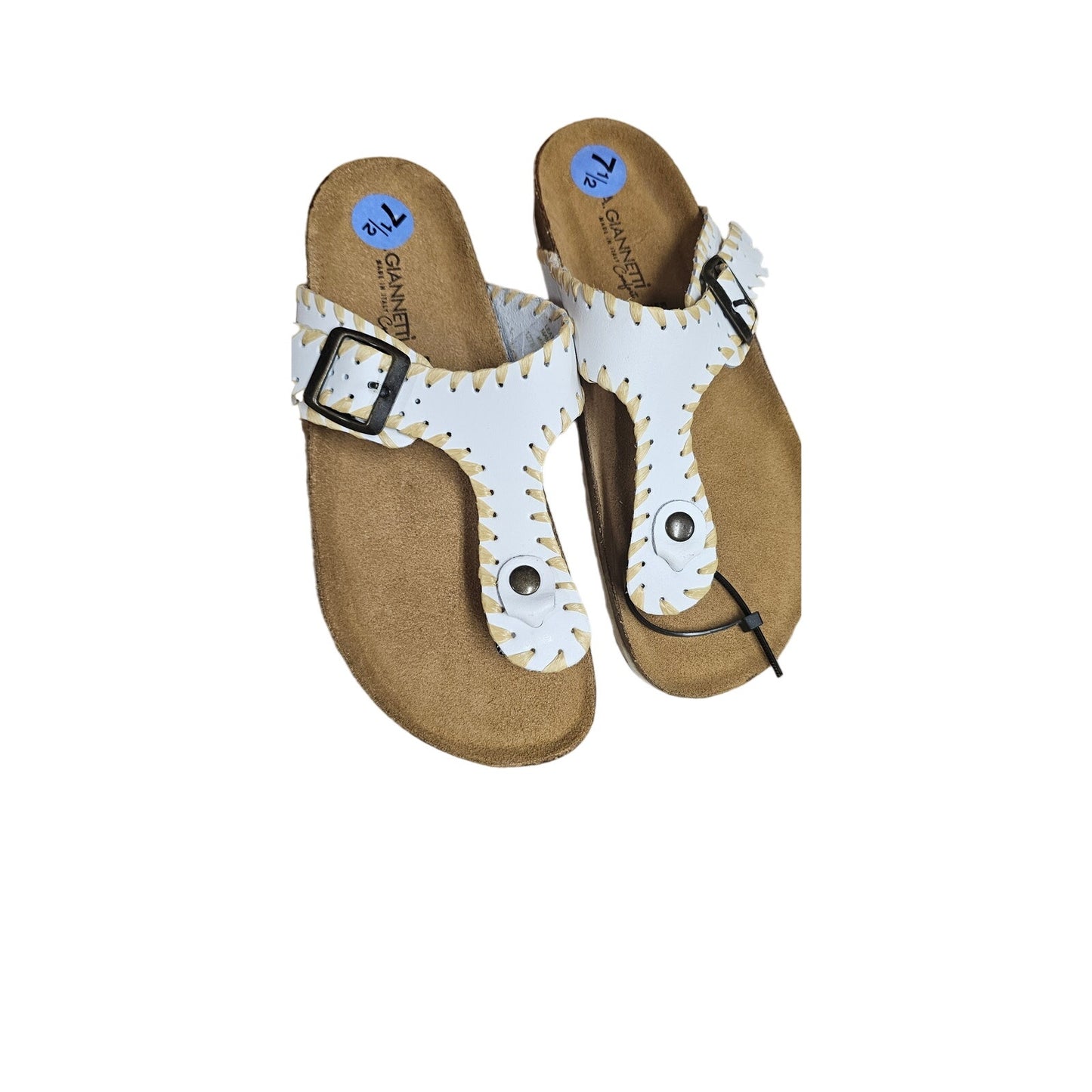 NWT Leather Sandals Italian made A. Giannetti Ladies 7.5 rubber soles