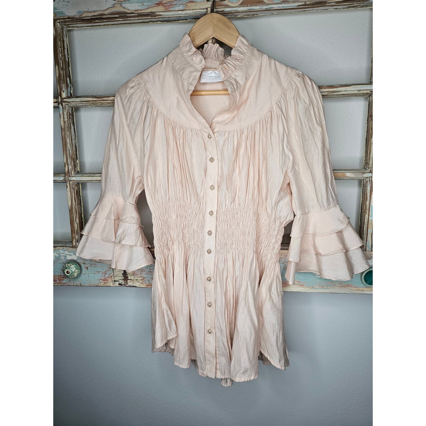 Lungta De Fancy London Button Up Blouse Italian Made Ladies size 6