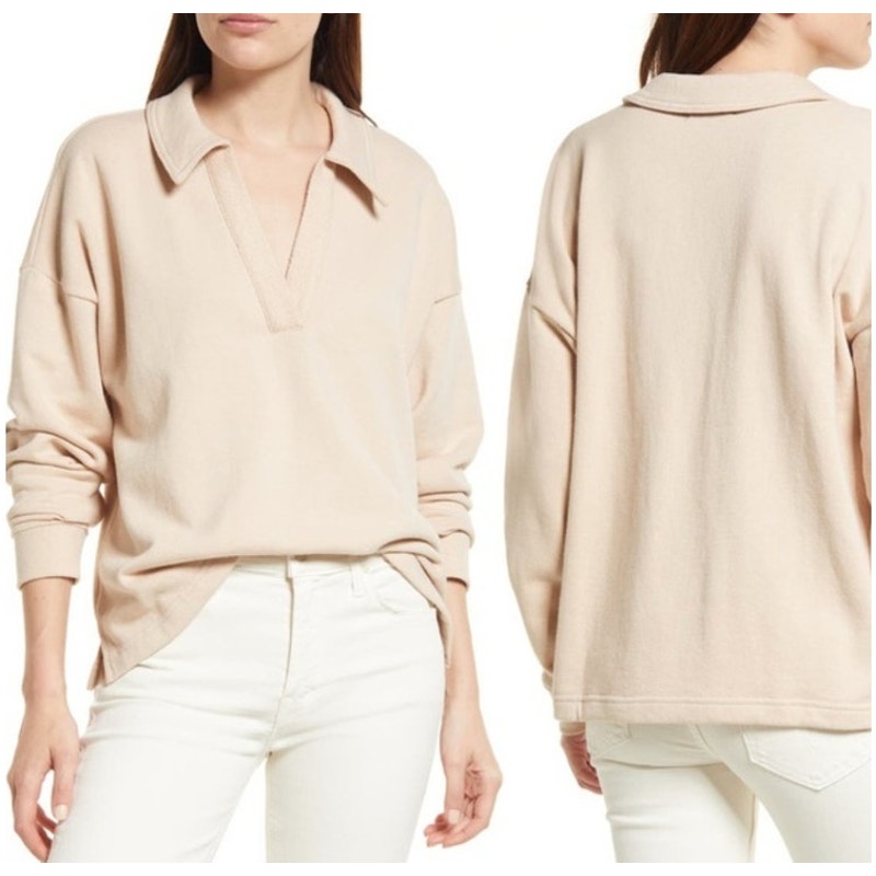 Madewell Cotton-Hemp Oversized collared Sweatshirt Ladies size 1X