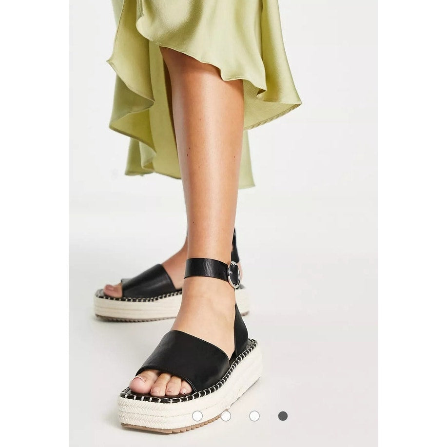 NWT Asos Design Joyful Flatform Espadrilles in black ladies size 7