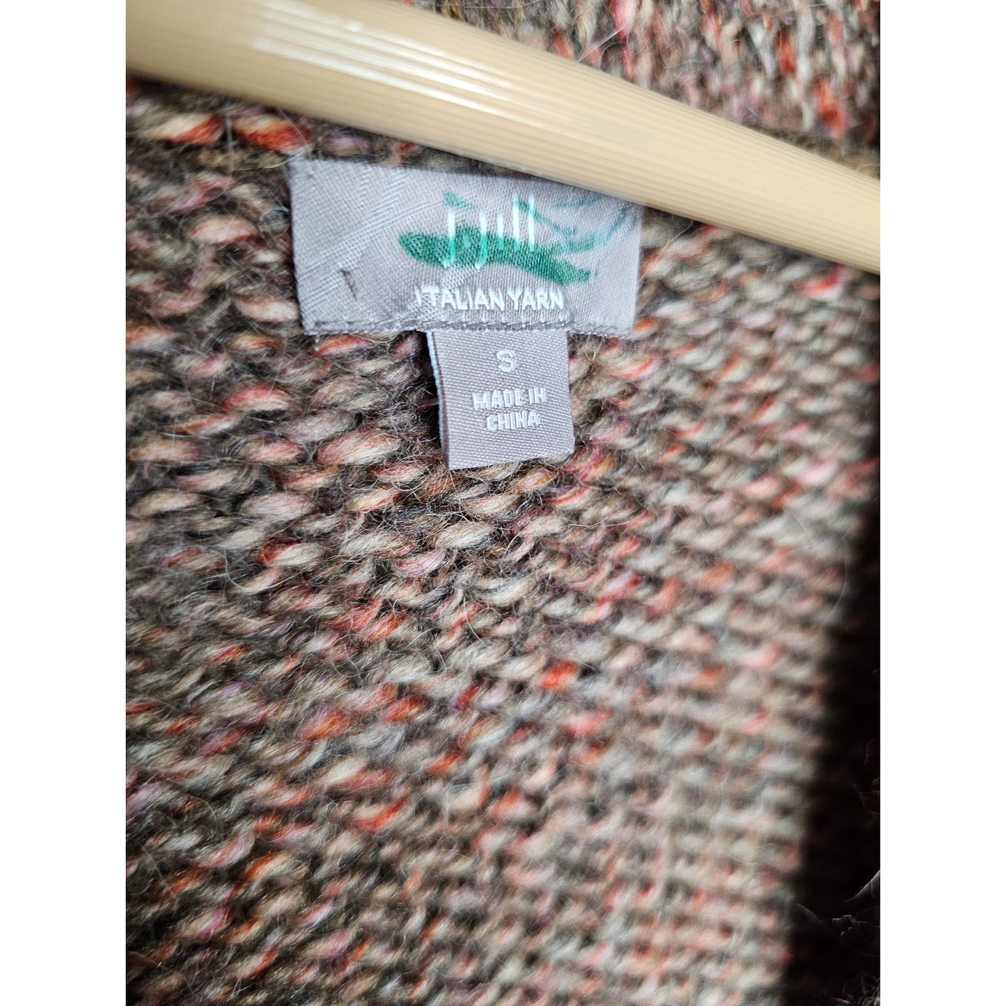 J. Jill Italian Yarn Shawl Neck Shorter Open Cardigan Ladies size Small