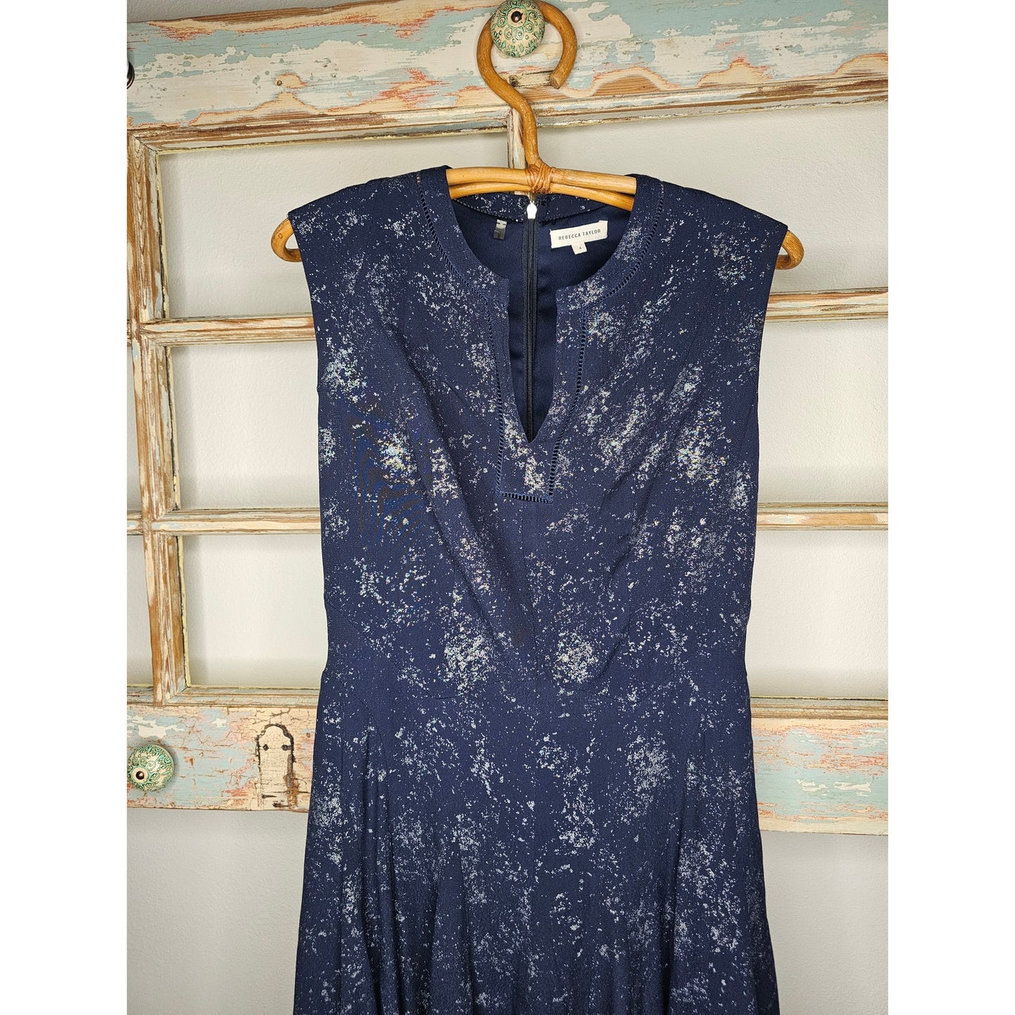 NWOT Rebecca Taylor Lined Size 4 Blue Godet Sleeveless Dress