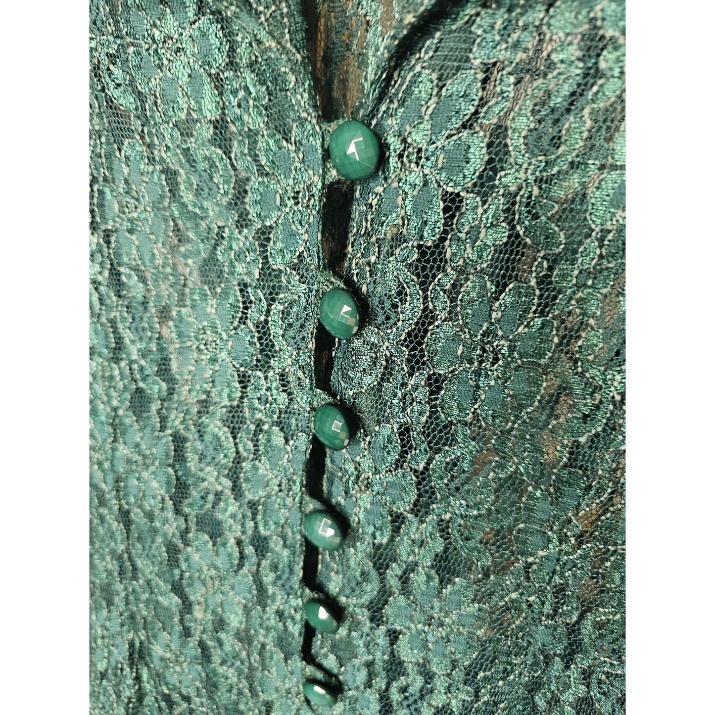 Vintage Green Lace Midid Dress with Green Slip Dress Size 5/6