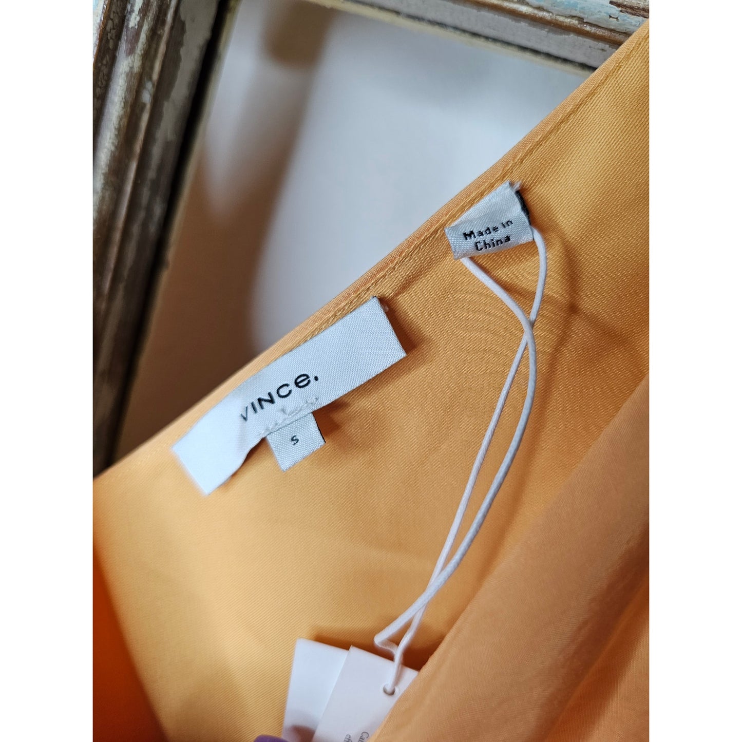 NWT VINCE Cloque lined Midi Dress In Sherbert ladies size Small