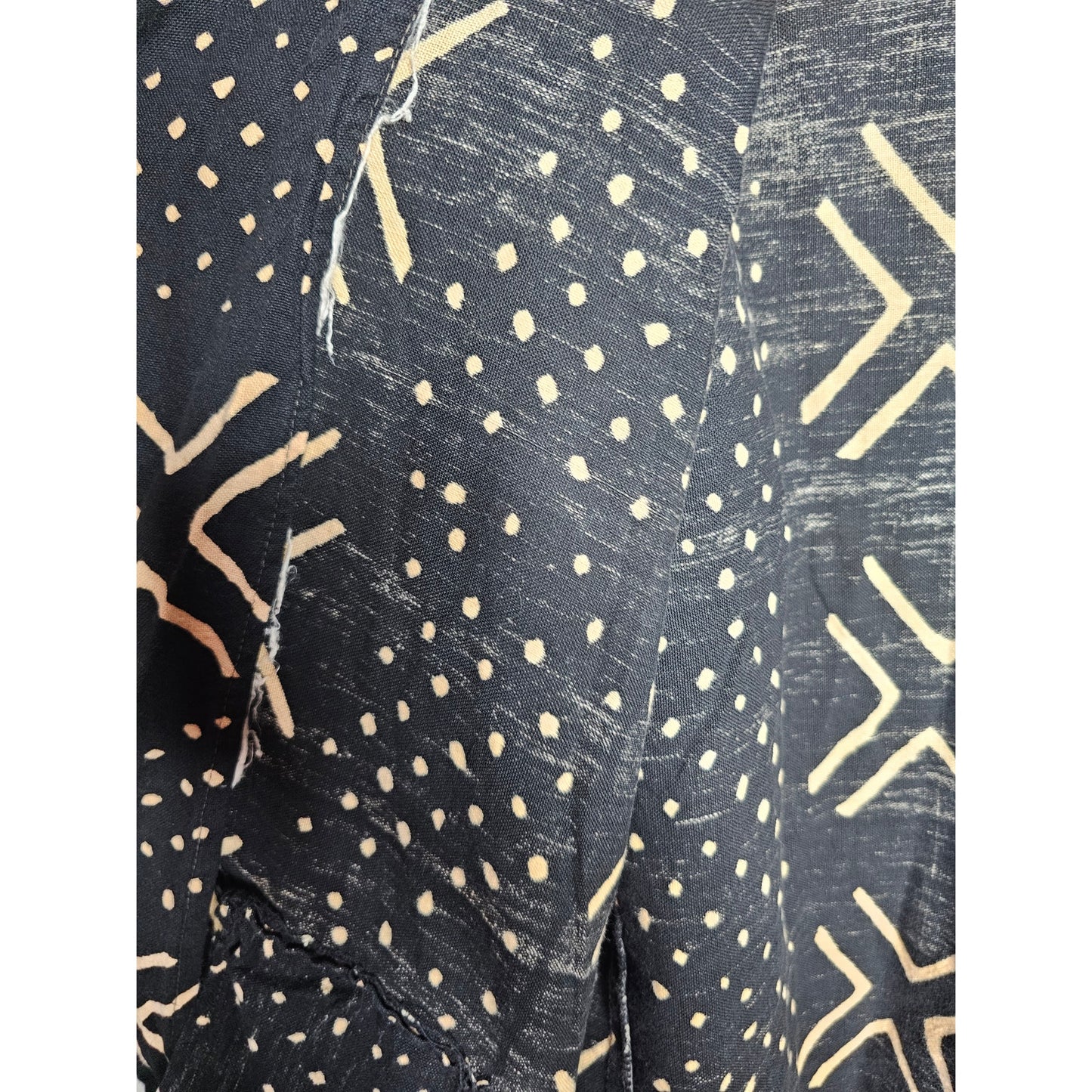 Boho Black/ Tan Open lightweight Geometric Pattern Blazer Size Large
