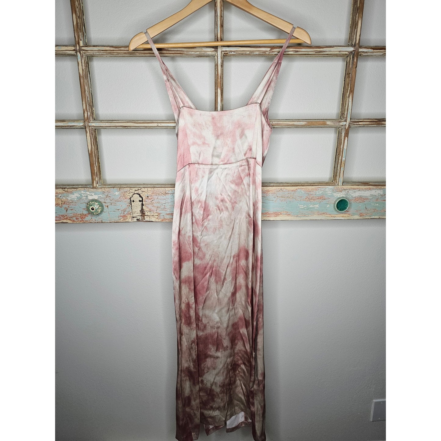 Zara Pink & Cream Spaghetti Strap Slip Dress in Ladies size XS