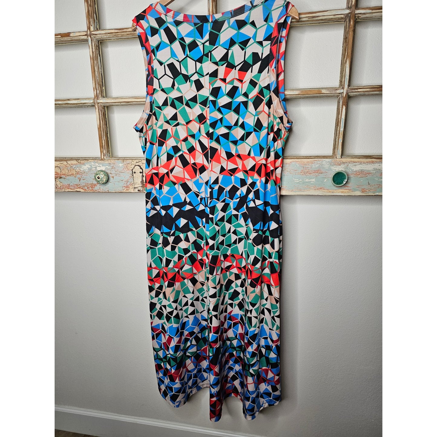 Ladies Jete Geometric Sleeveless Hi-low Dress V-neck size 1X