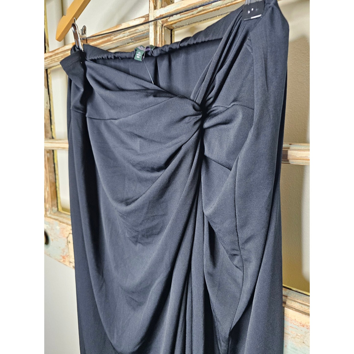 NWOT Black Knot Tied Maxi Skirt With Open Slit on Side Wild Fable Size XXL