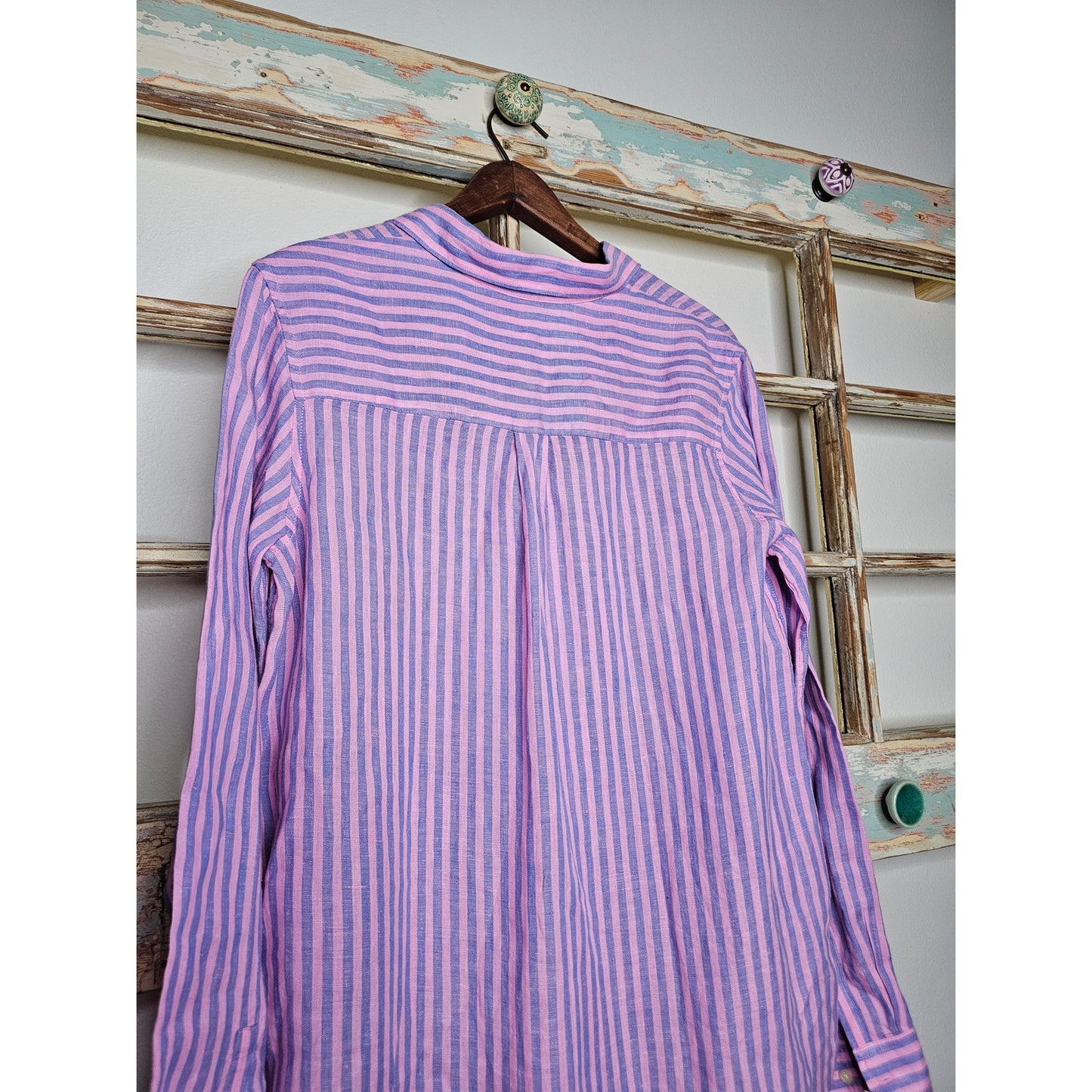 Gap Linen Oversized Boyfriend Button up Striped Shirt Ladies size XS