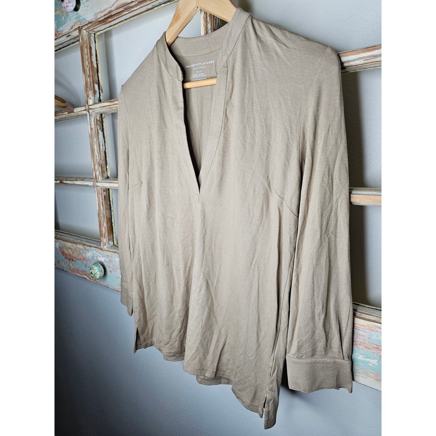 NWT Majestic Filatures Soft Touch Henley Top Lightweight Viscose Size 1 / XS