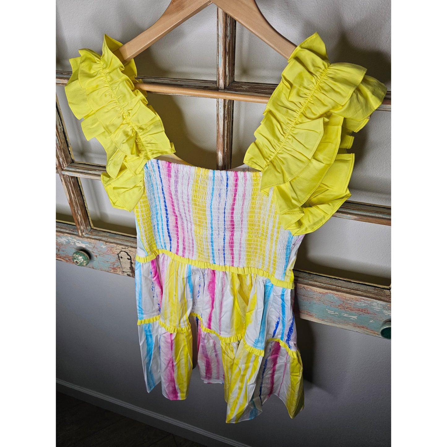 NWT Alden Adair Amora Dress in Caribbean Strip Cotton Ladies size Small