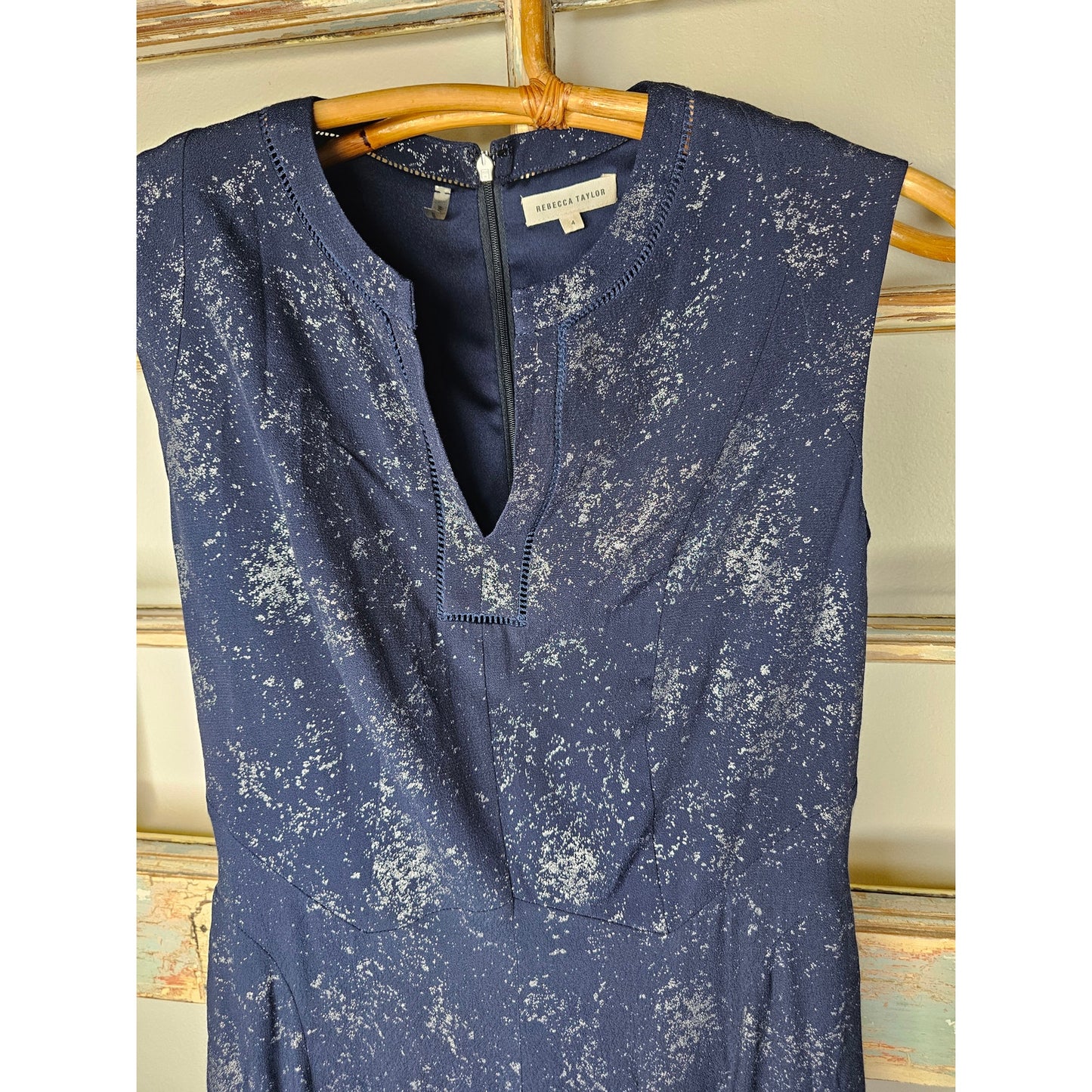 NWOT Rebecca Taylor Lined Size 4 Blue Godet Sleeveless Dress