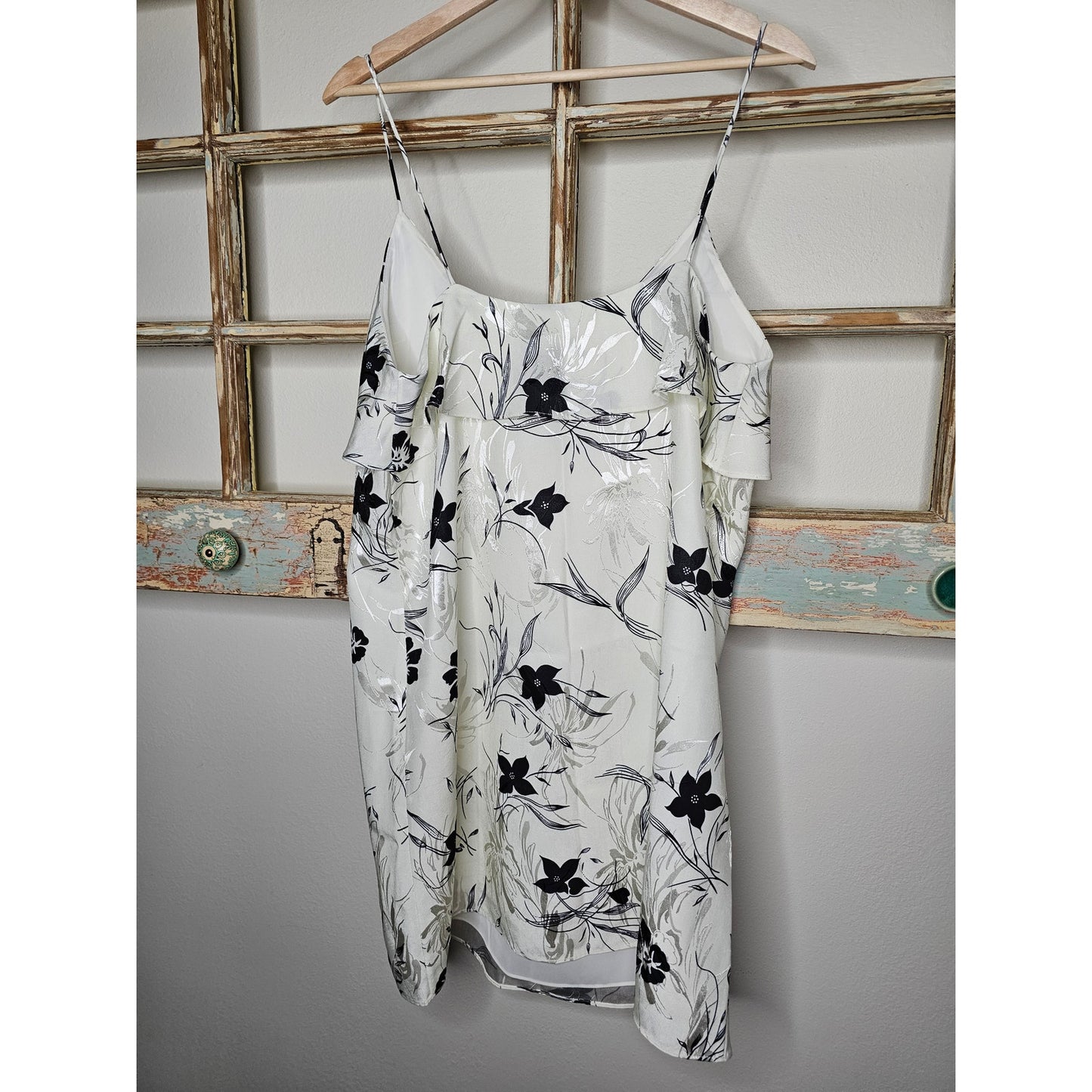 NWT Alice + Olivia Bess Floral Slip Dress Spaghetti Straps size Large