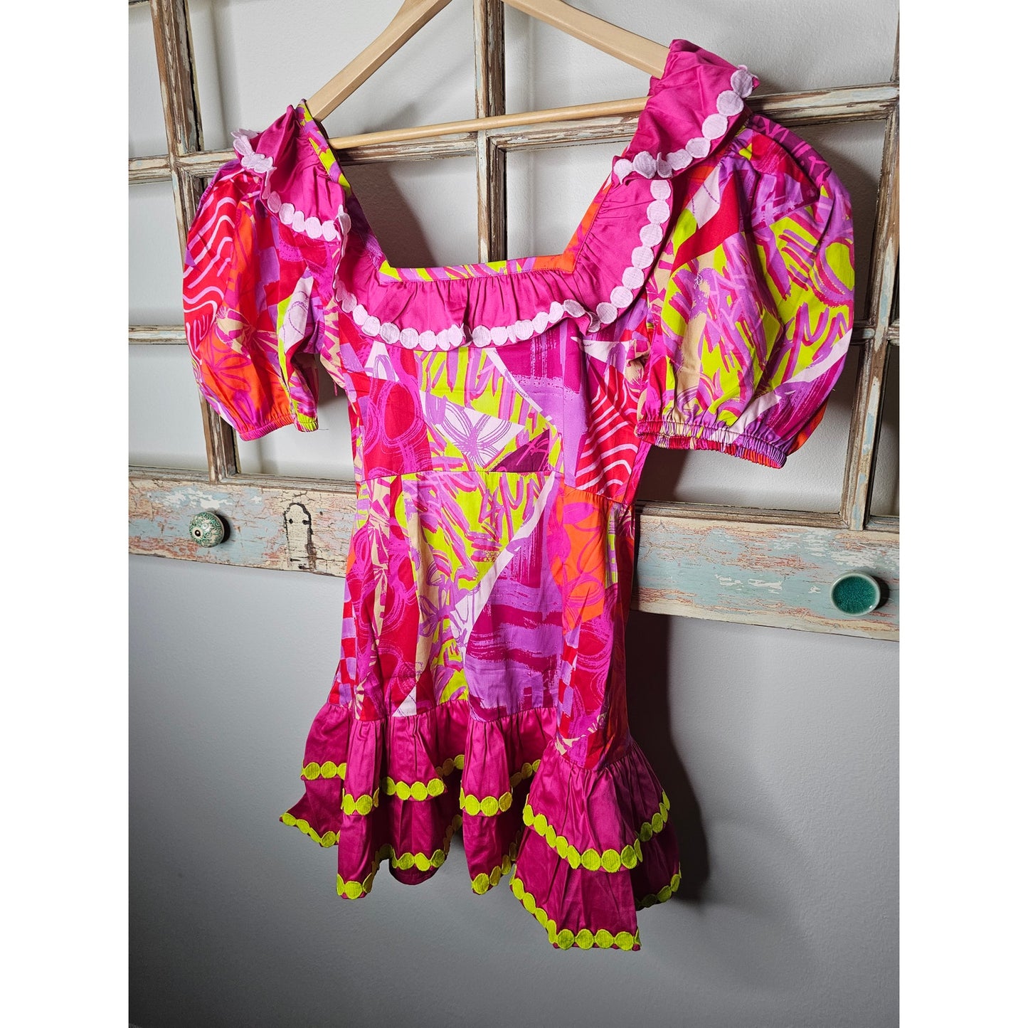 NWT Alden Adair Emma Dress in Crazy Crush Cotton Size Small